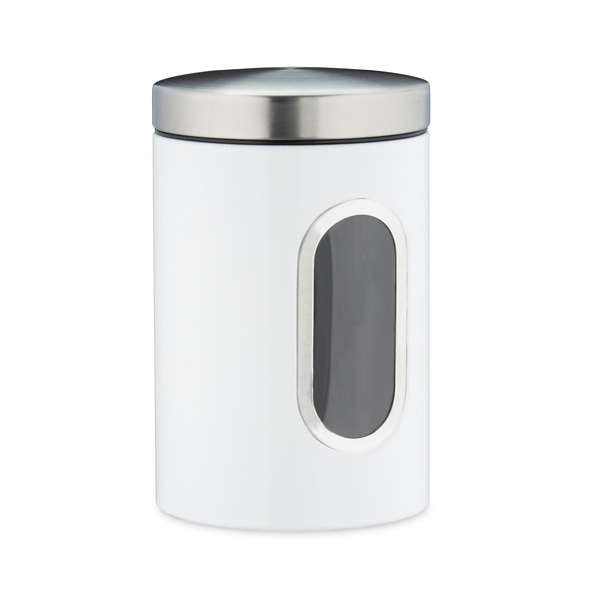 Vorratsdose mit Sichtfenster Weiss-Silber-Transparent von Relaxdays