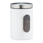 Vorratsdose mit Sichtfenster Weiss-Silber-Transparent von Relaxdays