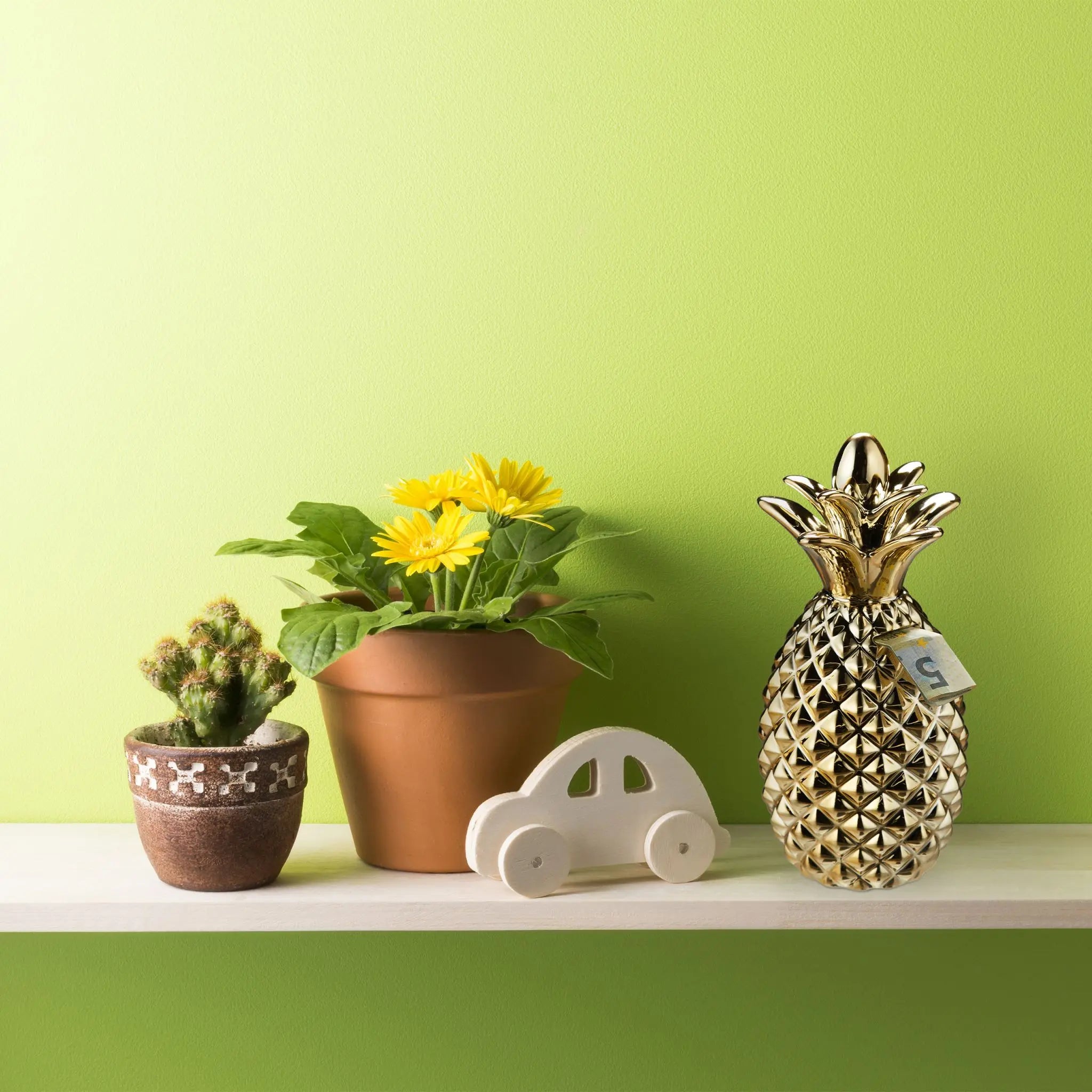 Spardose Ananas gold Gold von Relaxdays