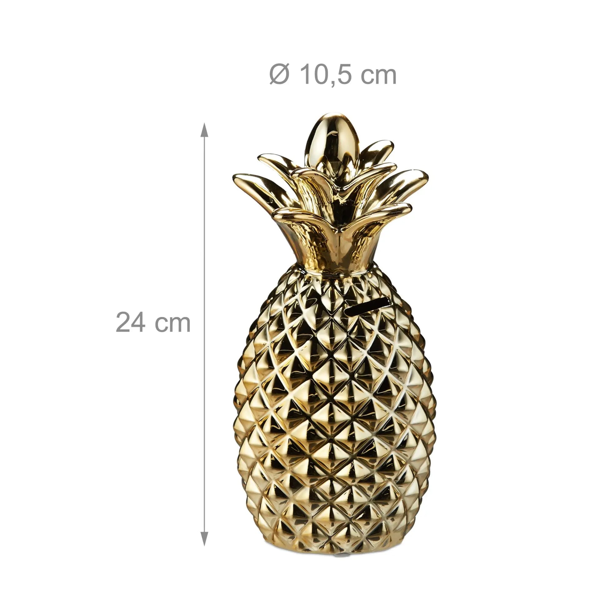 Spardose Ananas gold Gold von Relaxdays