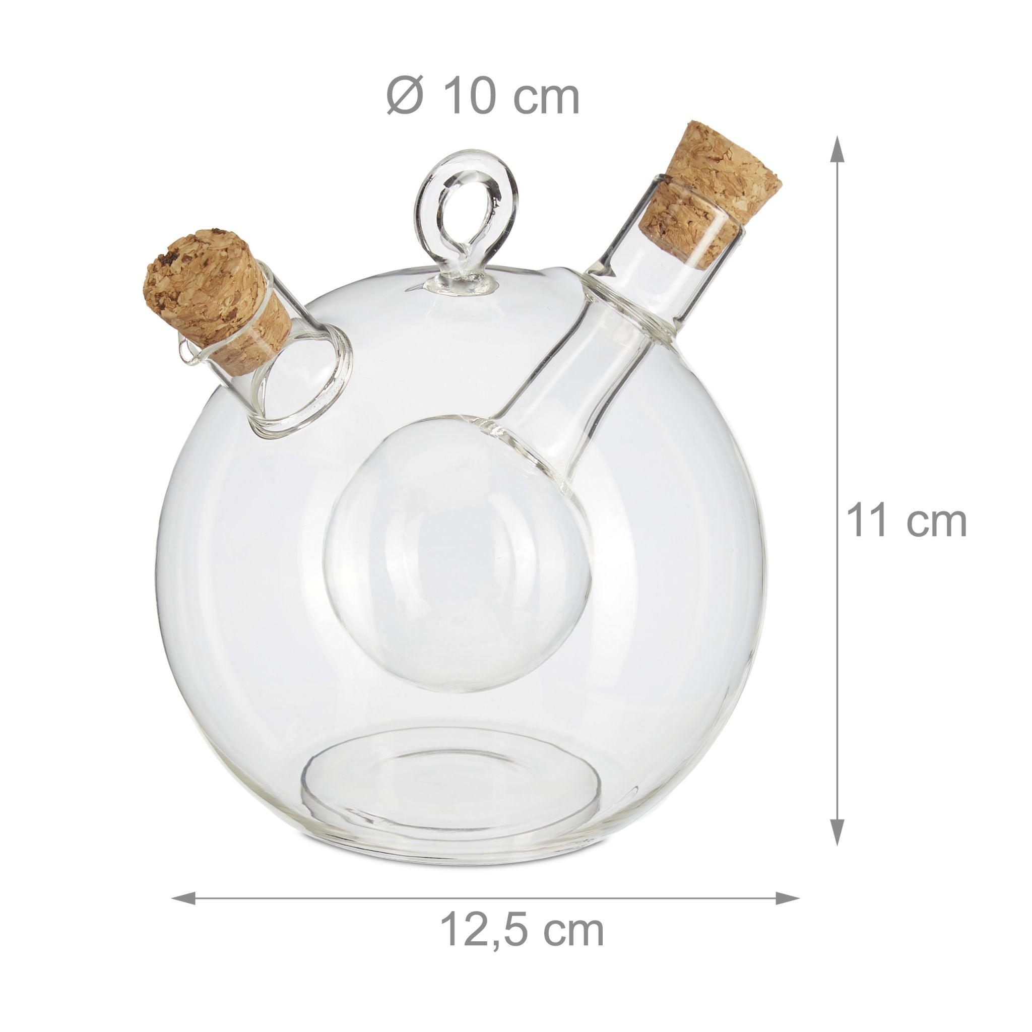Essig- und Ölspender 2 in 1 Hellbraun-Transparent von Relaxdays