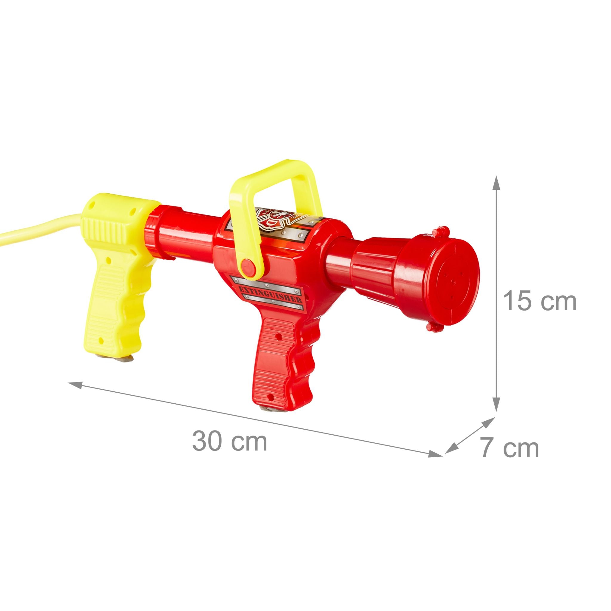 Feuerwehr Wasserspritze Kinder Gelb-Rot-Schwarz von Relaxdays