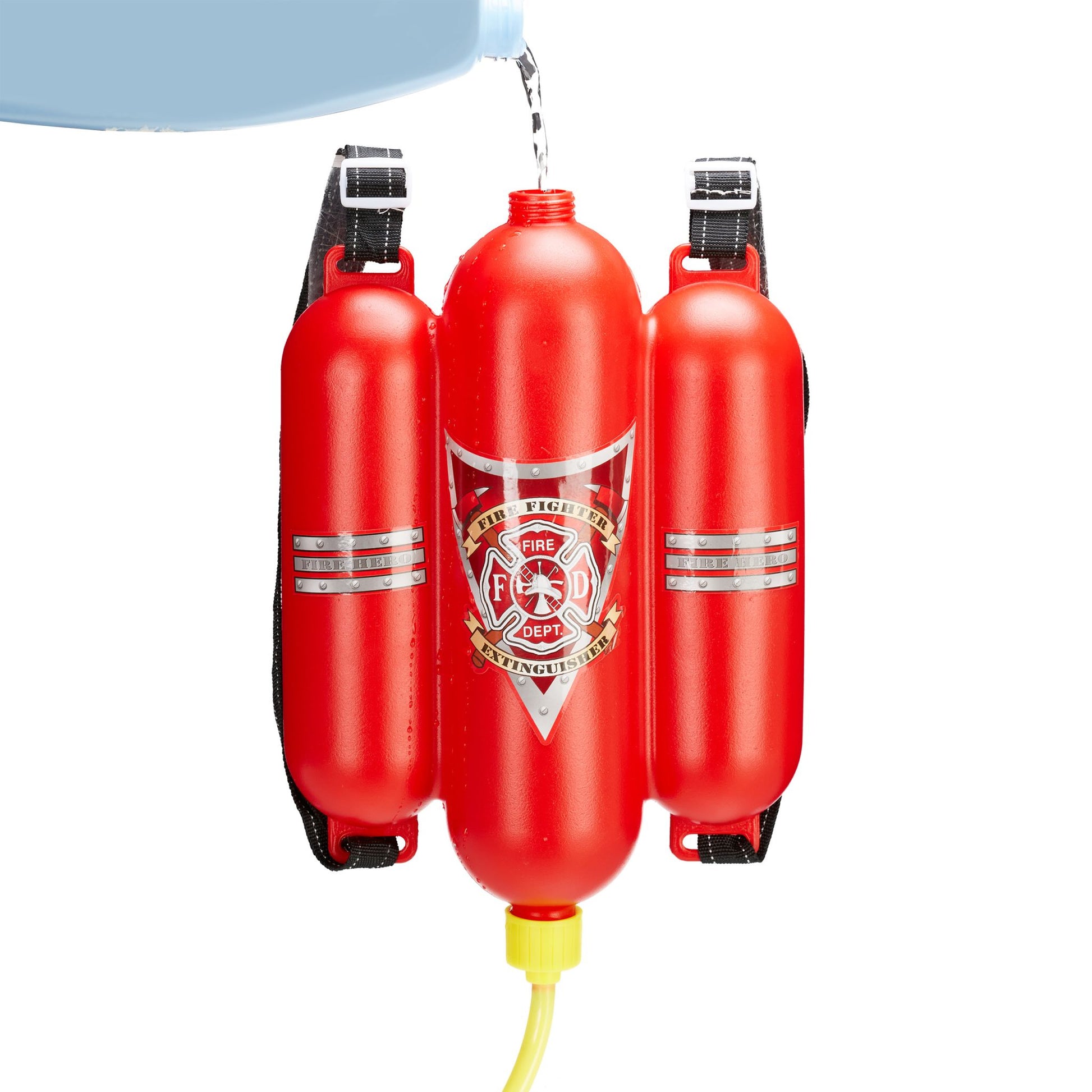 Feuerwehr Wasserspritze Kinder Gelb-Rot-Schwarz von Relaxdays