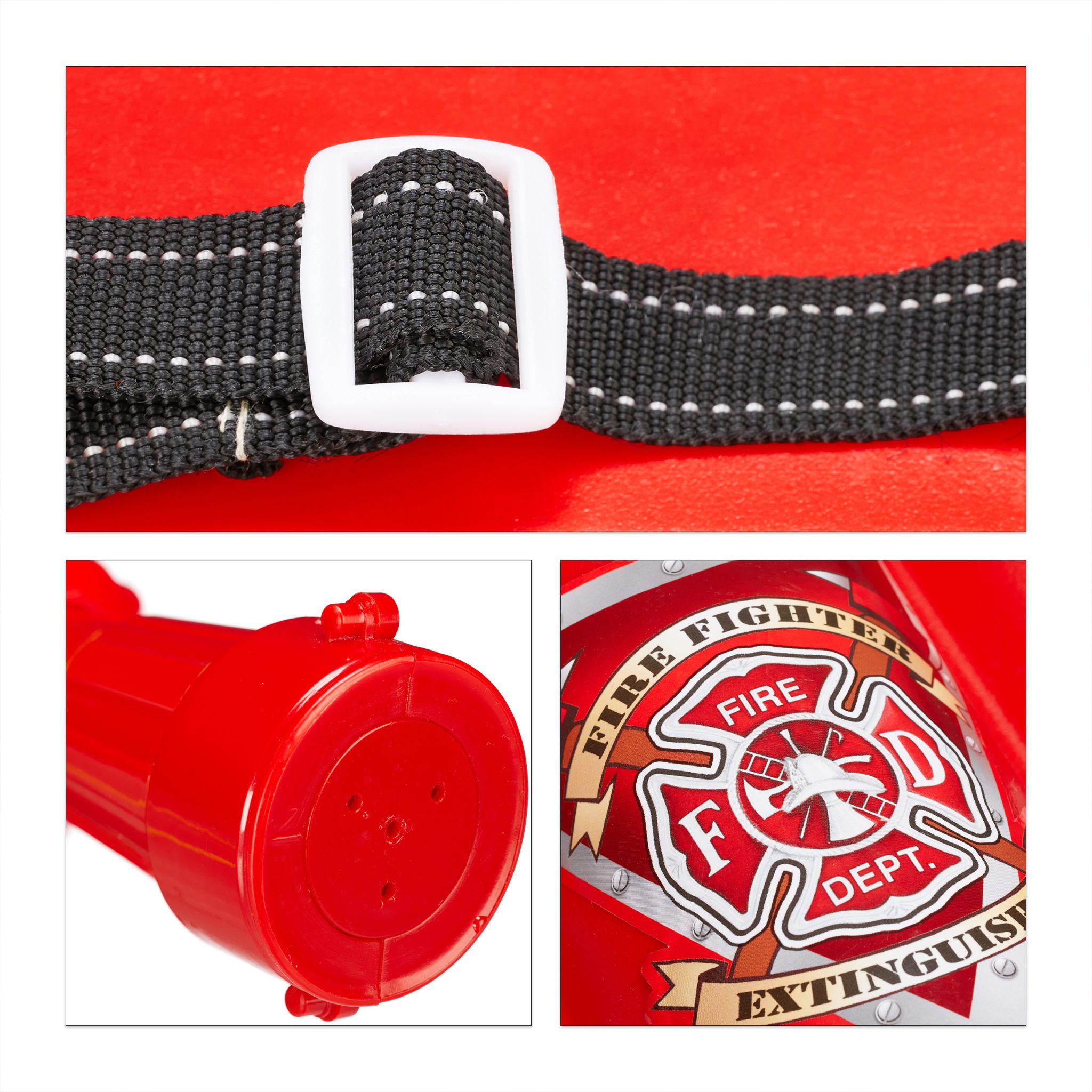 Feuerwehr Wasserspritze Kinder Gelb-Rot-Schwarz von Relaxdays