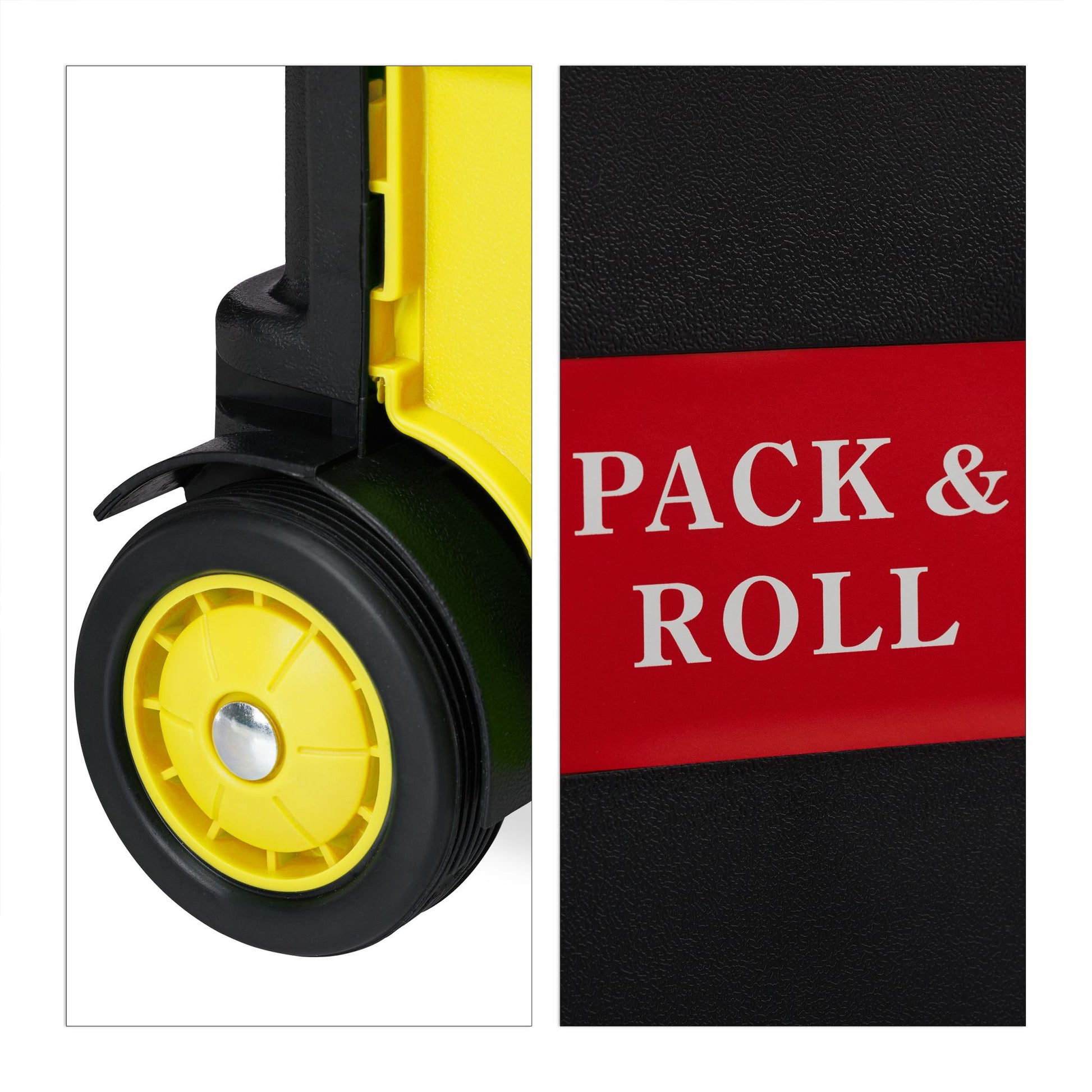 Einkaufstrolley klappbar Gelb-Schwarz von Relaxdays