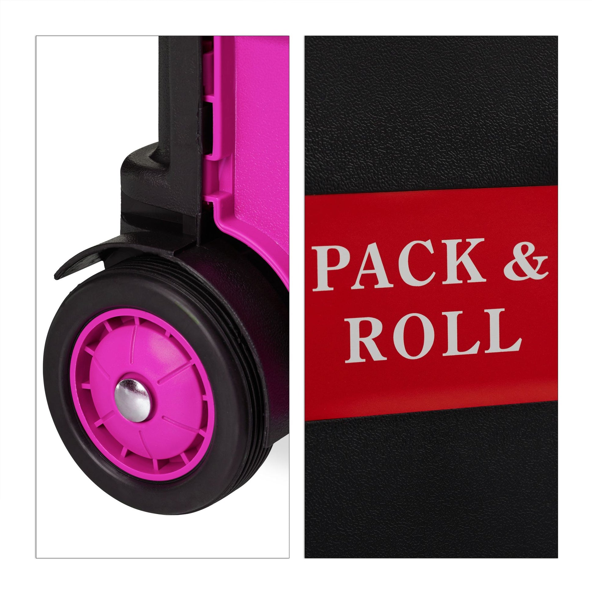Einkaufstrolley klappbar Pink-Schwarz von Relaxdays