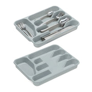 Besteckkasten 2er-Set Grau von Relaxdays