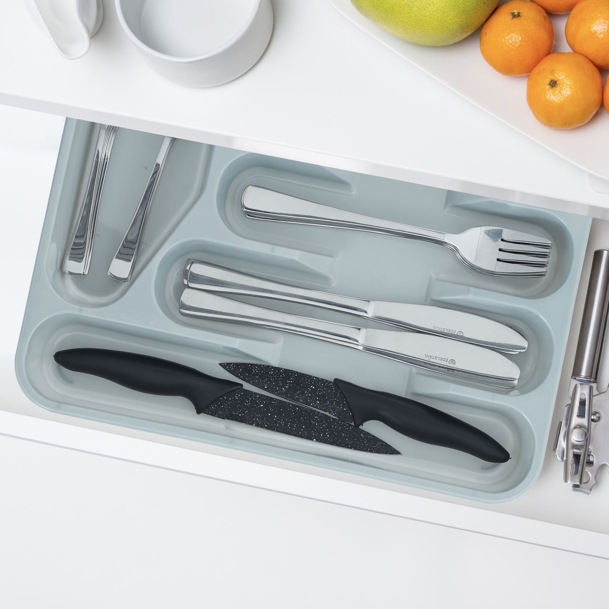 Besteckkasten 2er-Set Grau von Relaxdays