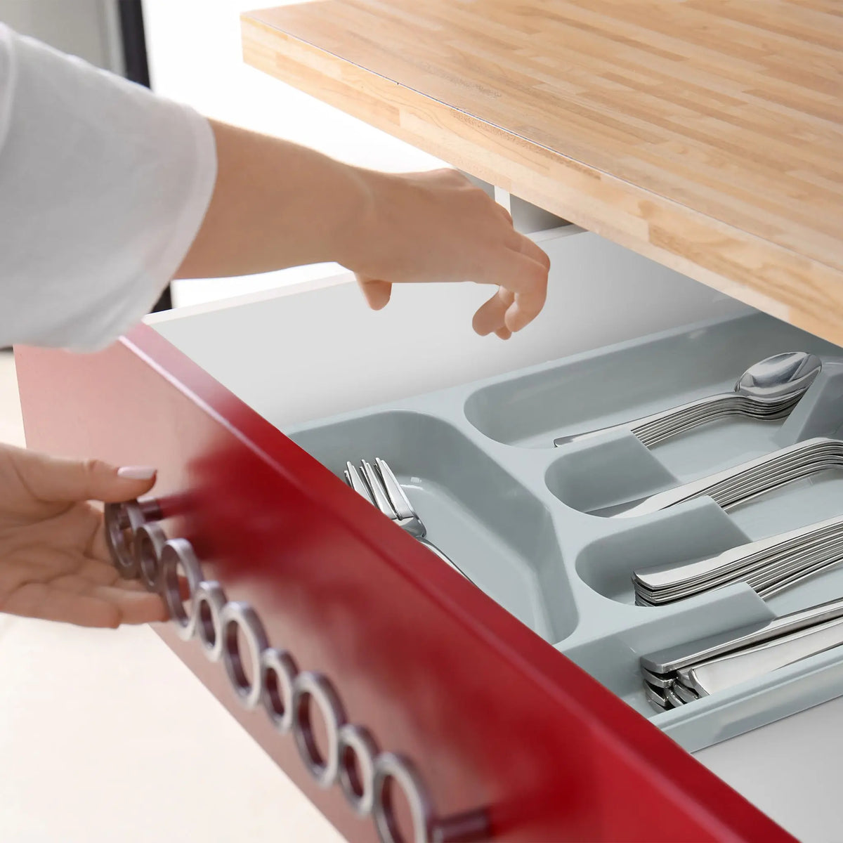 Besteckkasten 2er-Set Grau von Relaxdays