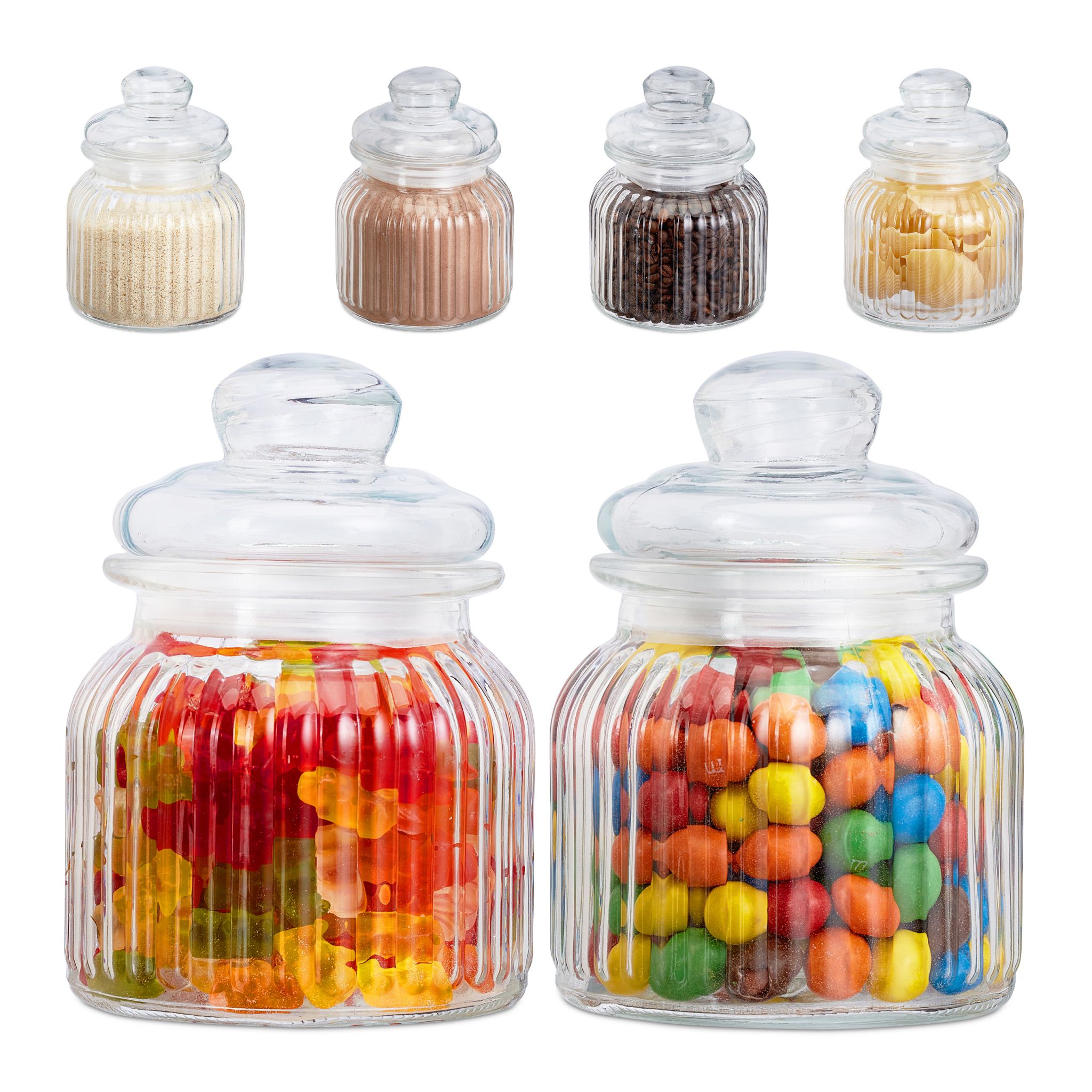 Vorratsgläser 6er-Set 700ml Transparent von Relaxdays