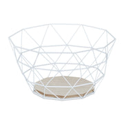 Obstkorb Gitter Design Weiss-Hellbraun von Relaxdays
