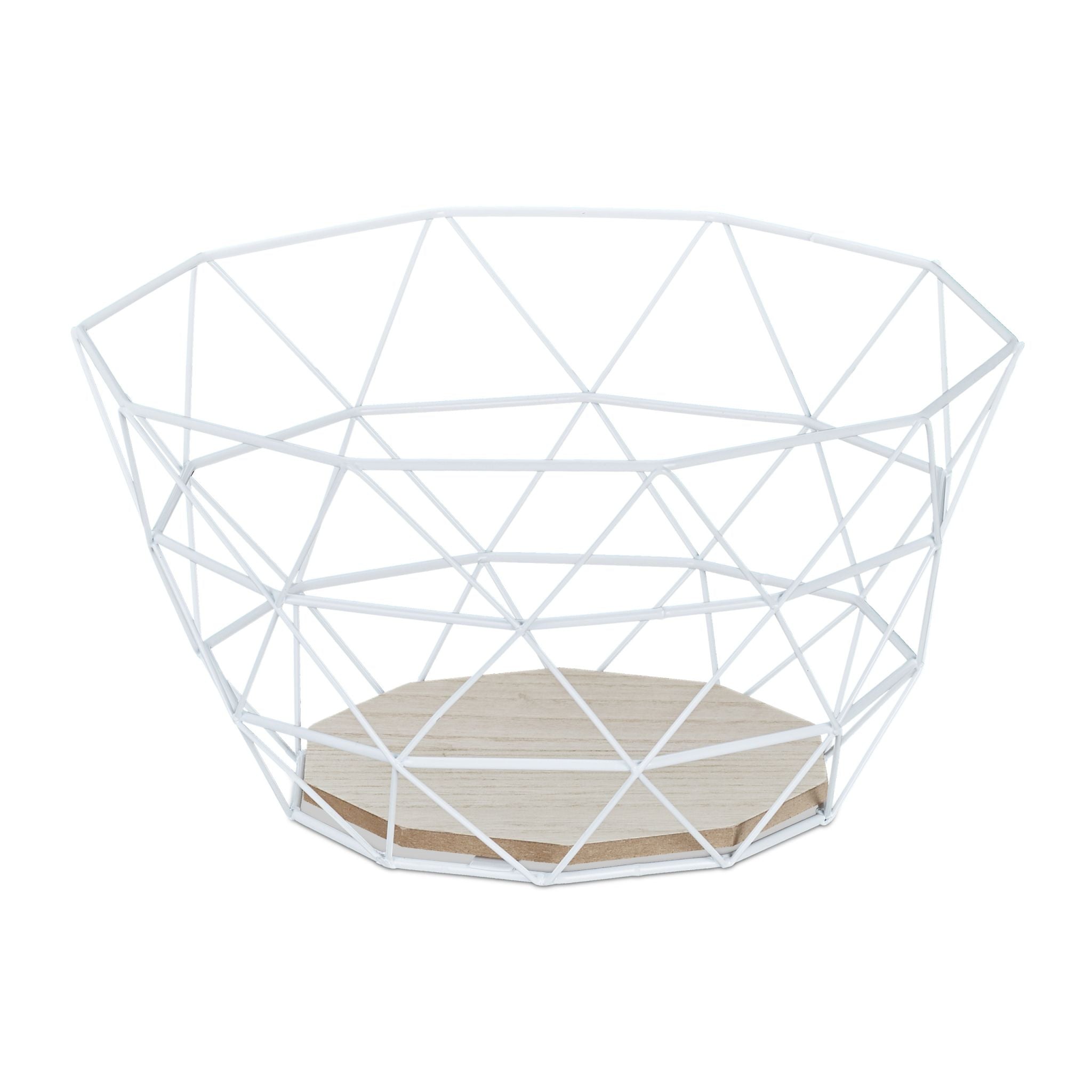 Obstkorb Gitter Design Weiss-Hellbraun von Relaxdays