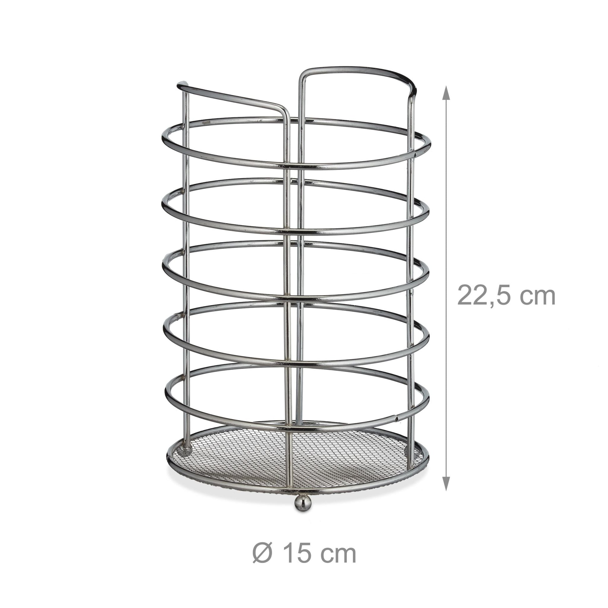 Küchenutensilienhalter XL Metall Silber von Relaxdays