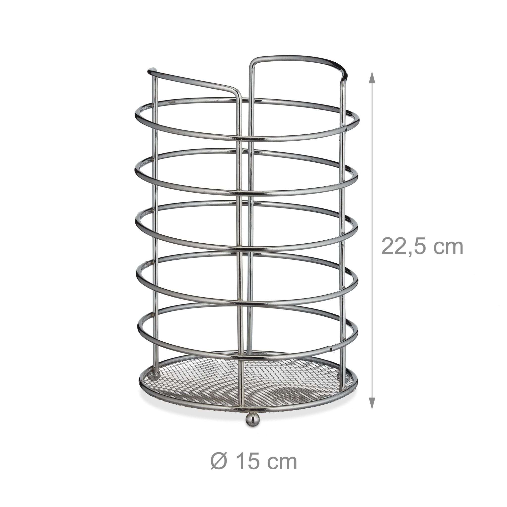 Küchenutensilienhalter XL Metall Silber von Relaxdays