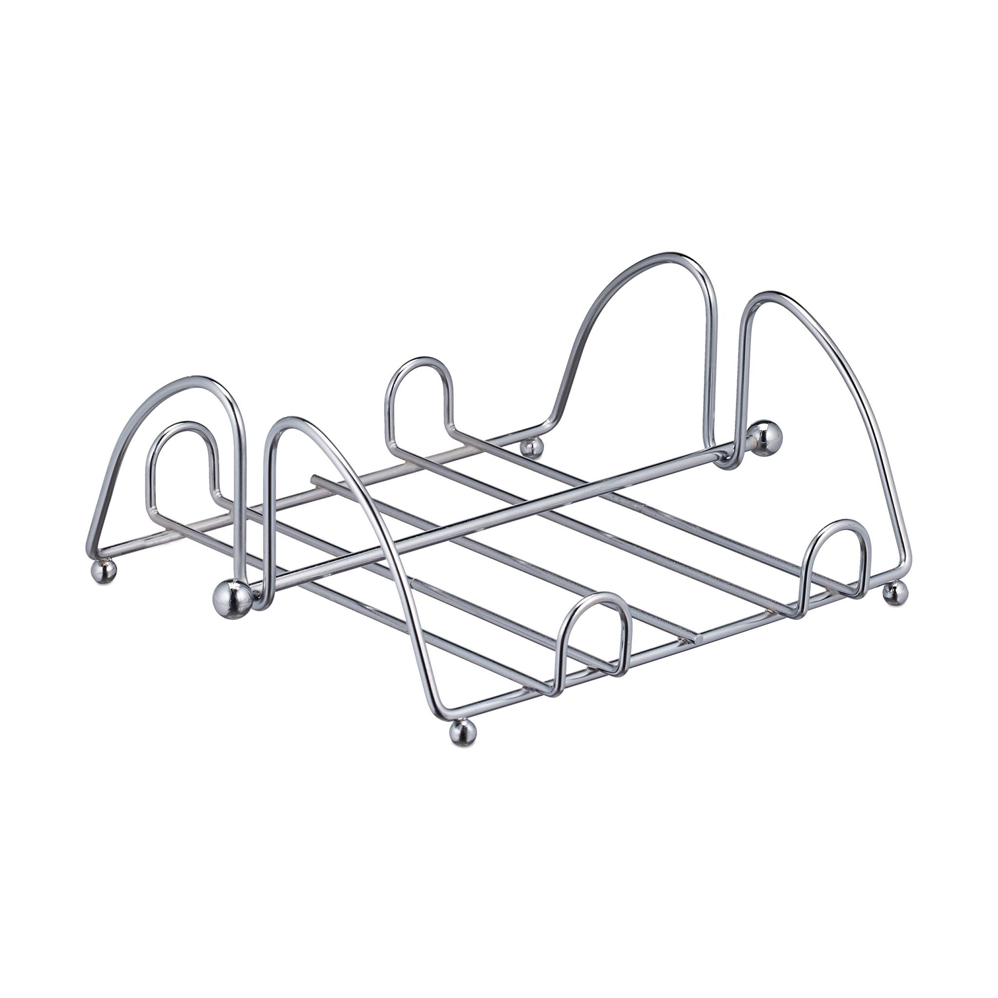 Serviettenhalter Metall Silber von Relaxdays