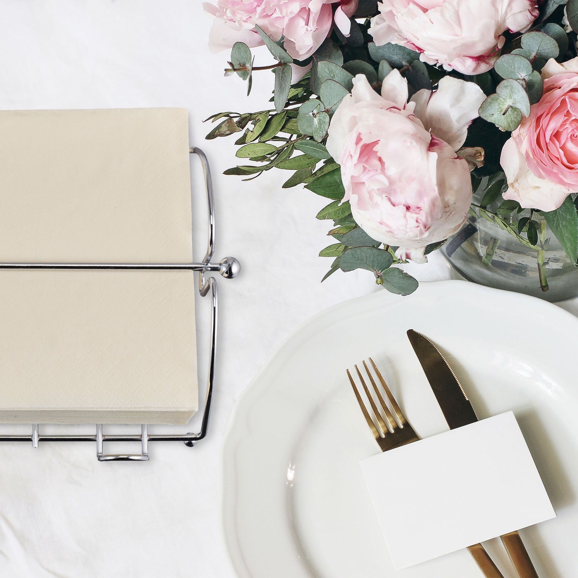 Serviettenhalter Metall Silber von Relaxdays