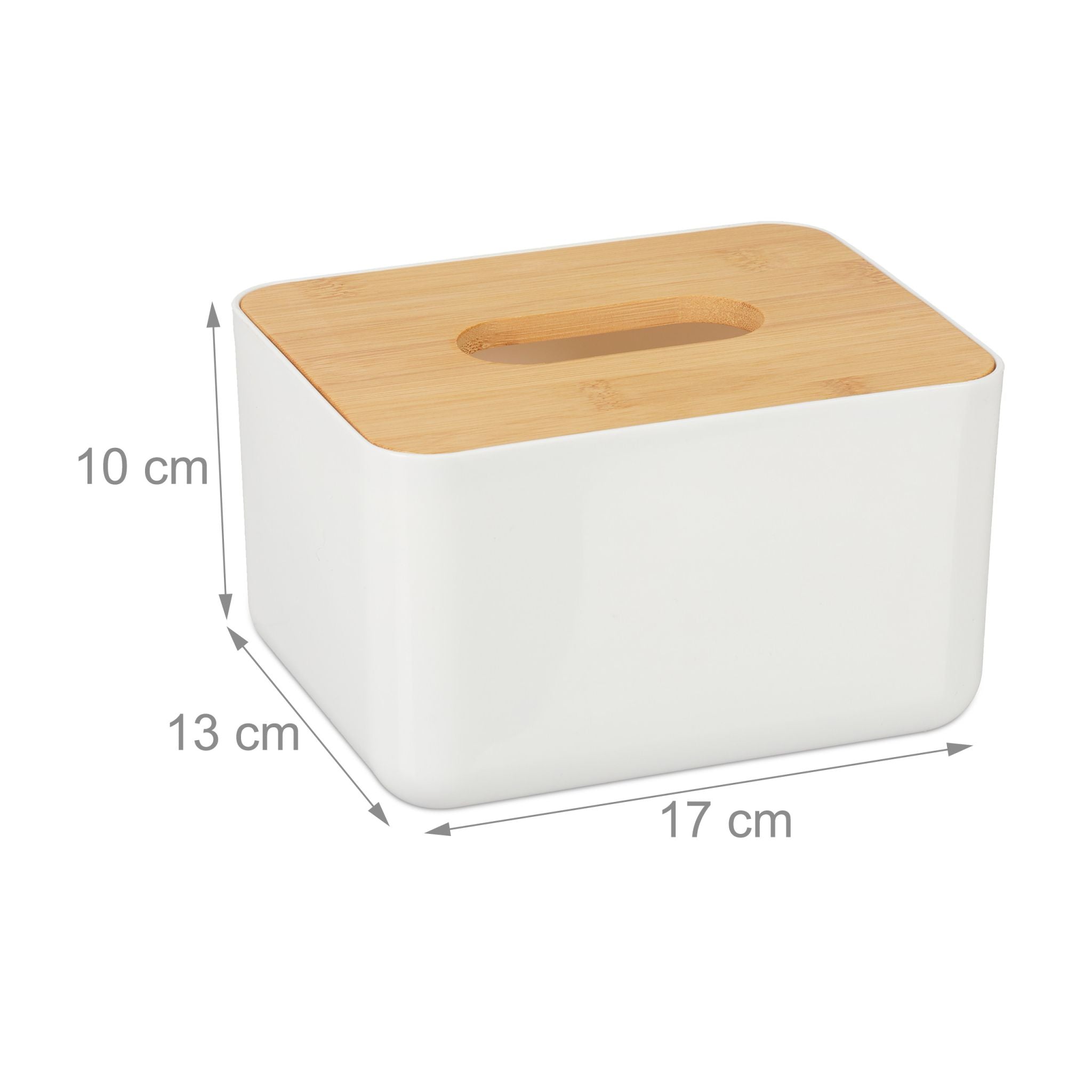 Tücherbox mit Deckel Weiss-Hellbraun