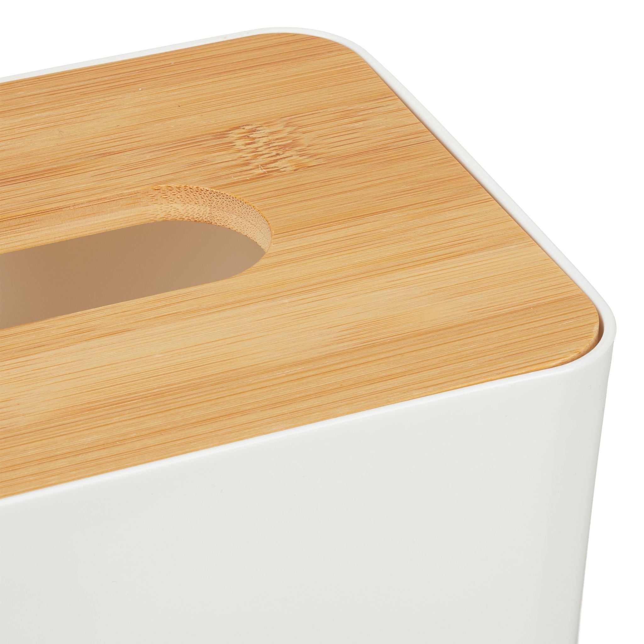 Tücherbox mit Deckel Weiss-Hellbraun