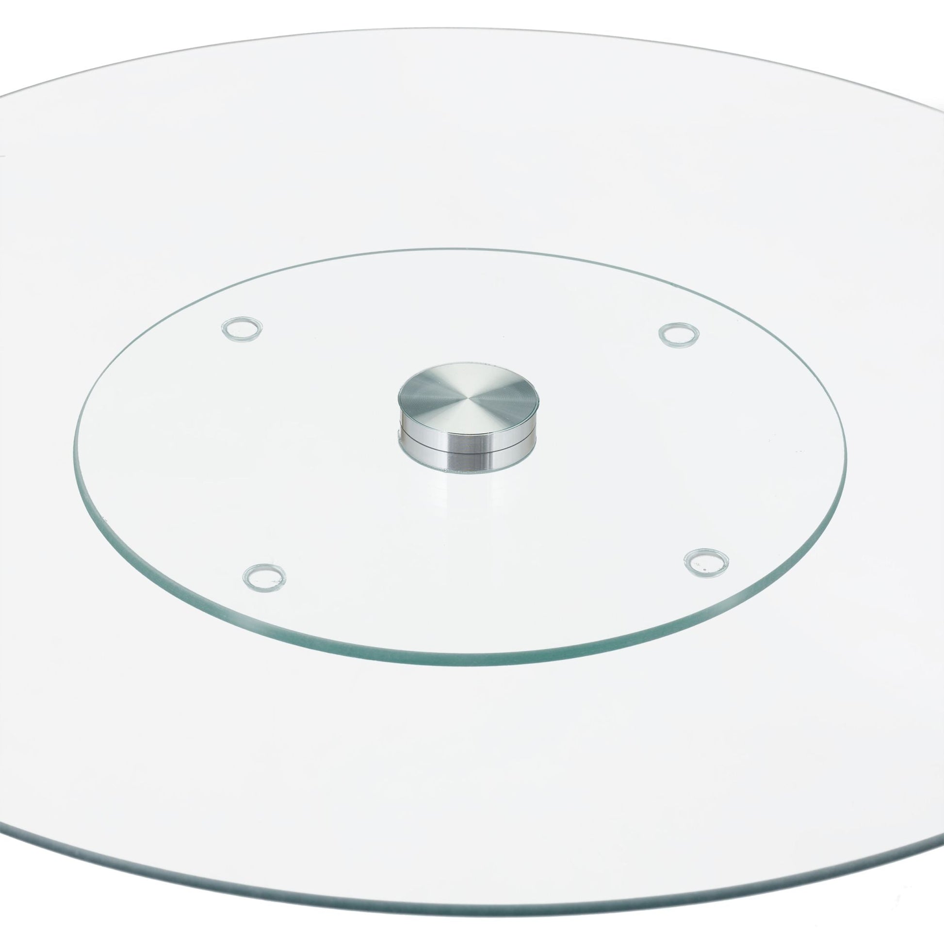 Glas Servierplatte drehbar Silber-Transparent von Relaxdays