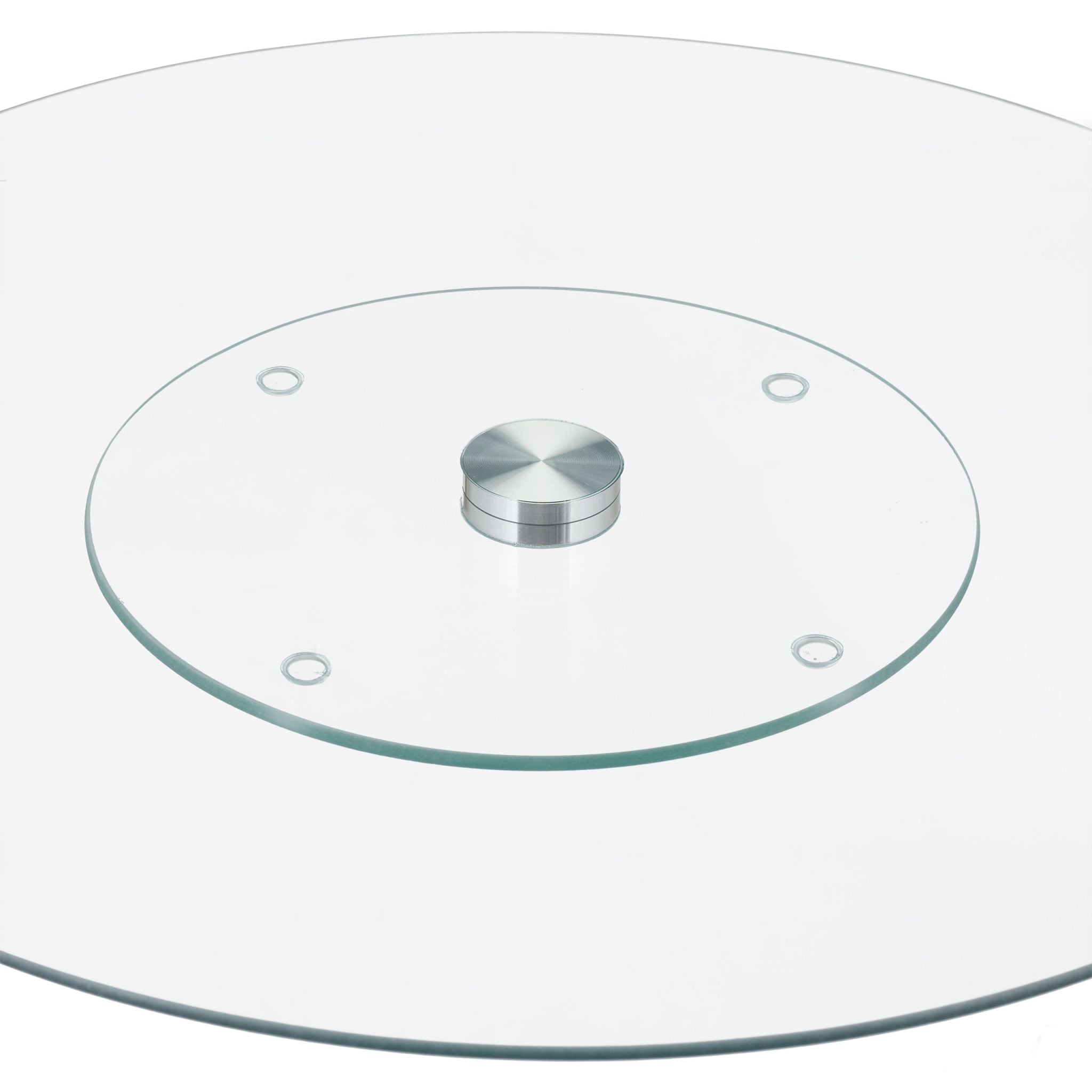Glas Servierplatte drehbar Silber-Transparent von Relaxdays