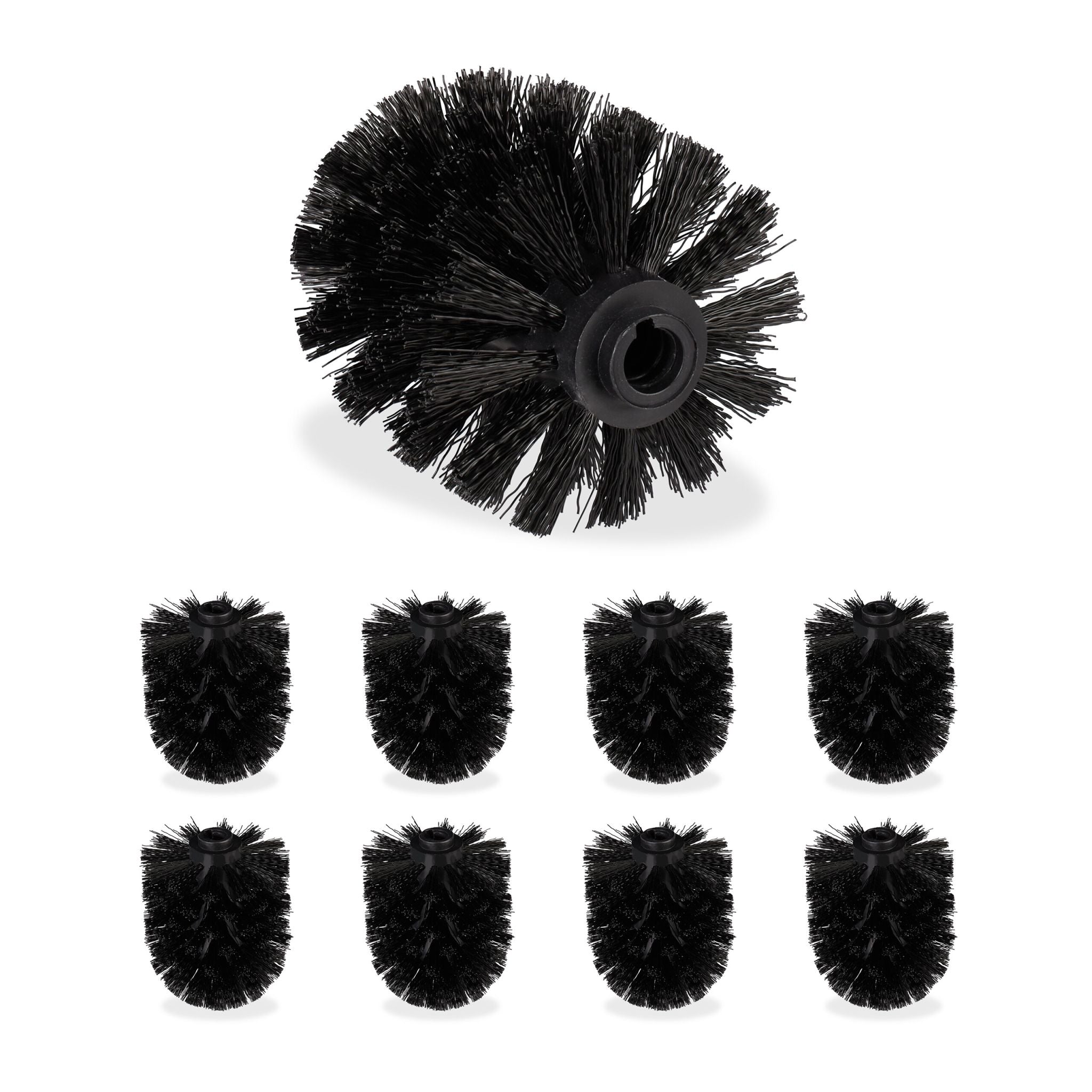 Klobürste Ersatzbürstenkopf 9er-Set Schwarz von Relaxdays