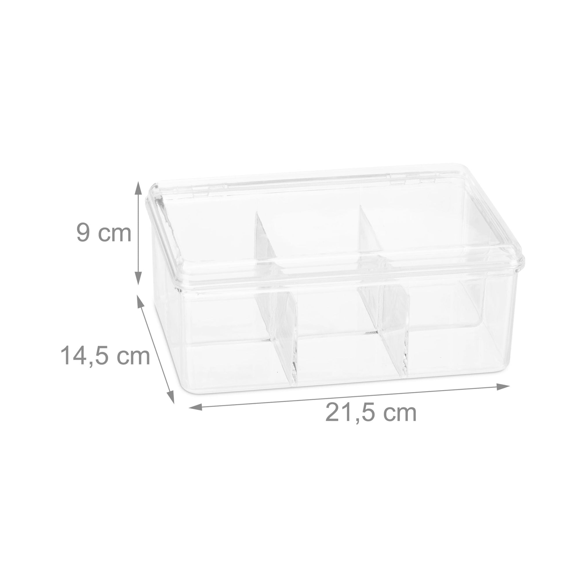 Teebox transparent mit 6 Fächern Transparent von Relaxdays