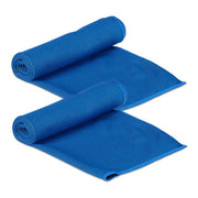 Kühlendes Handtuch 2er Pack Blau-Transparent-Grau von Relaxdays