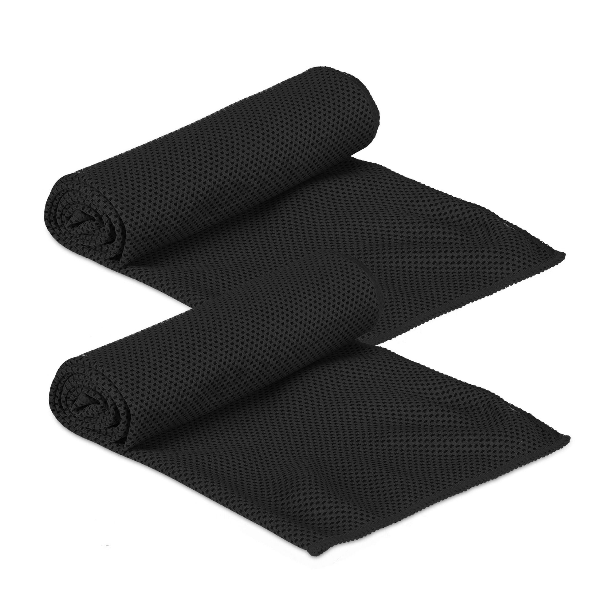 Kühlendes Handtuch 2er Pack Schwarz-Transparent-Grau von Relaxdays