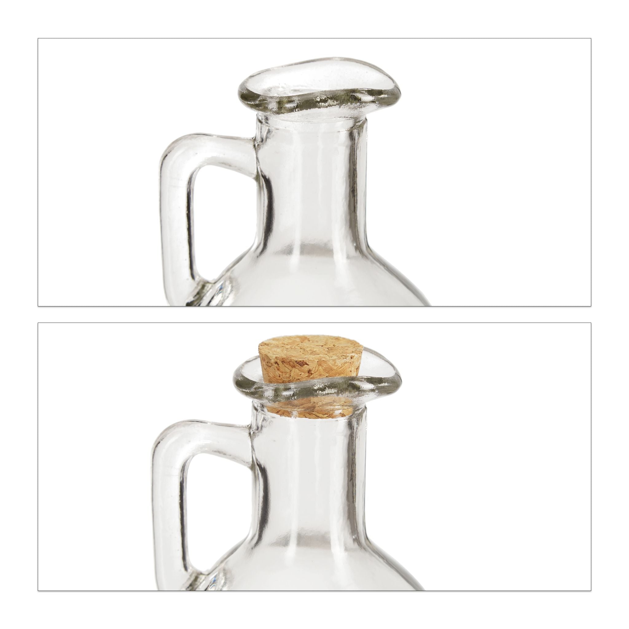 Öl- & Essigkanne Glas 2er-Set Hellbraun-Transparent von Relaxdays