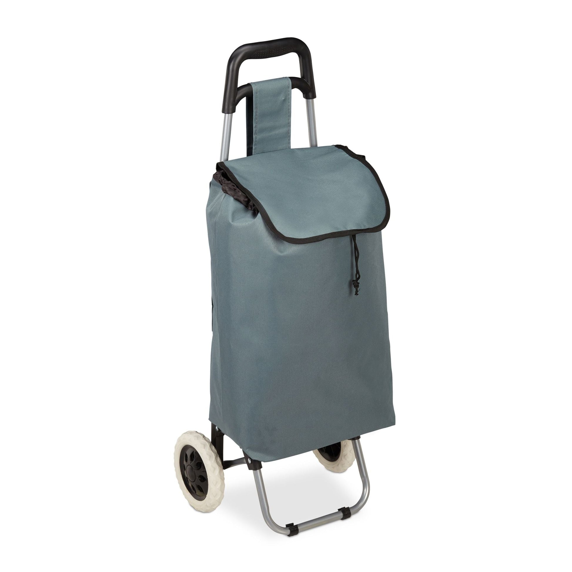 Einkaufstrolley klappbar Schwarz-Silber-Grau von Relaxdays