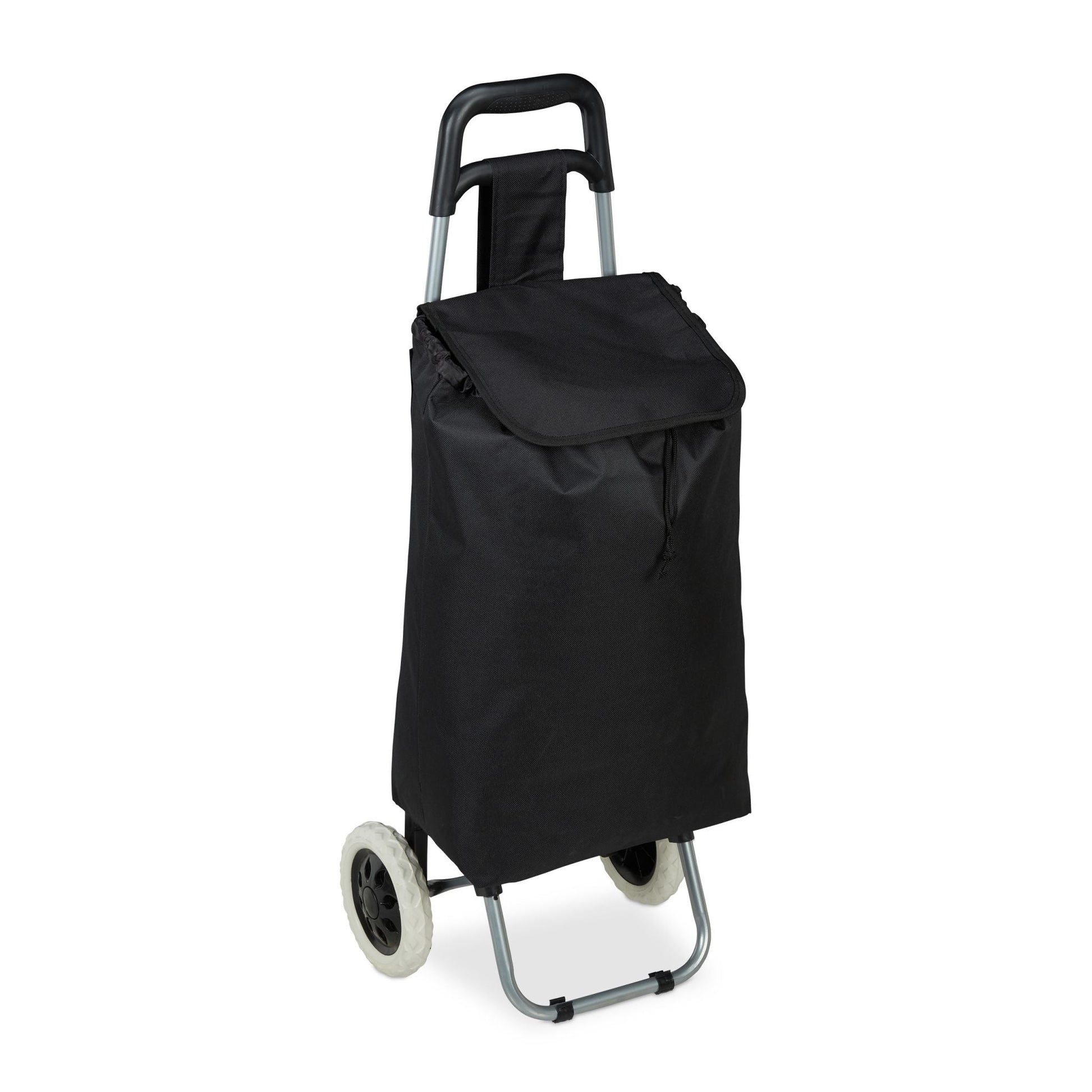 Einkaufstrolley klappbar Schwarz-Silber von Relaxdays