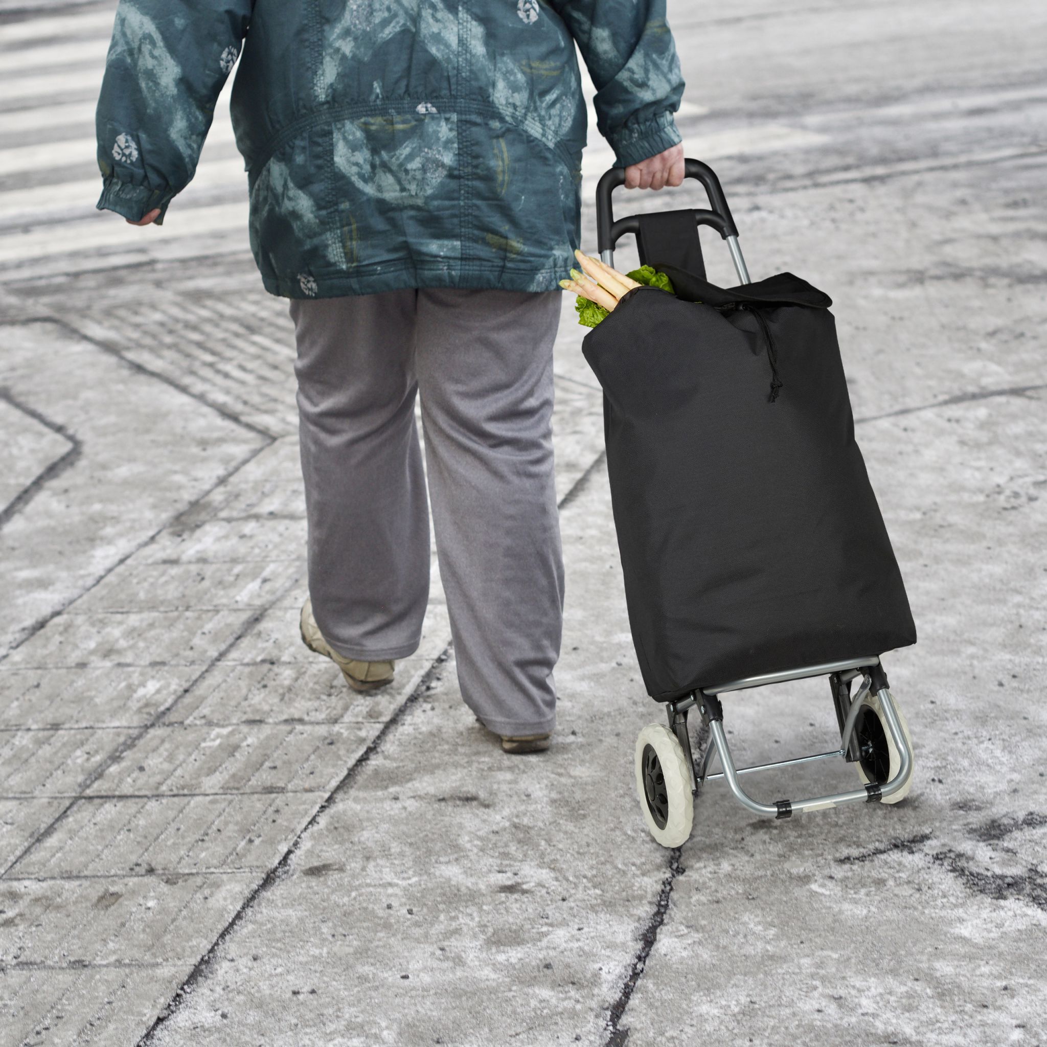 Einkaufstrolley klappbar Schwarz-Silber von Relaxdays