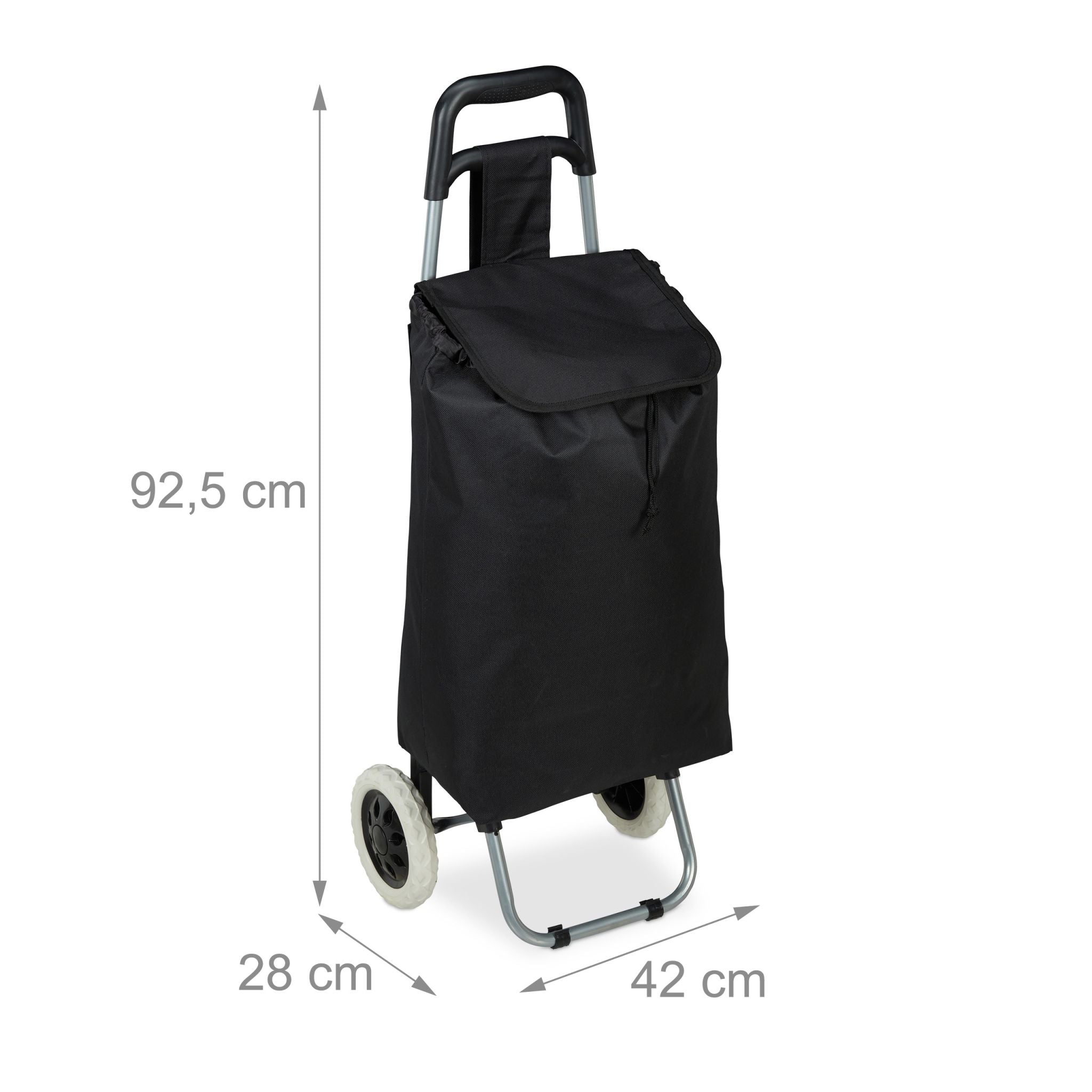 Einkaufstrolley klappbar Schwarz-Silber von Relaxdays