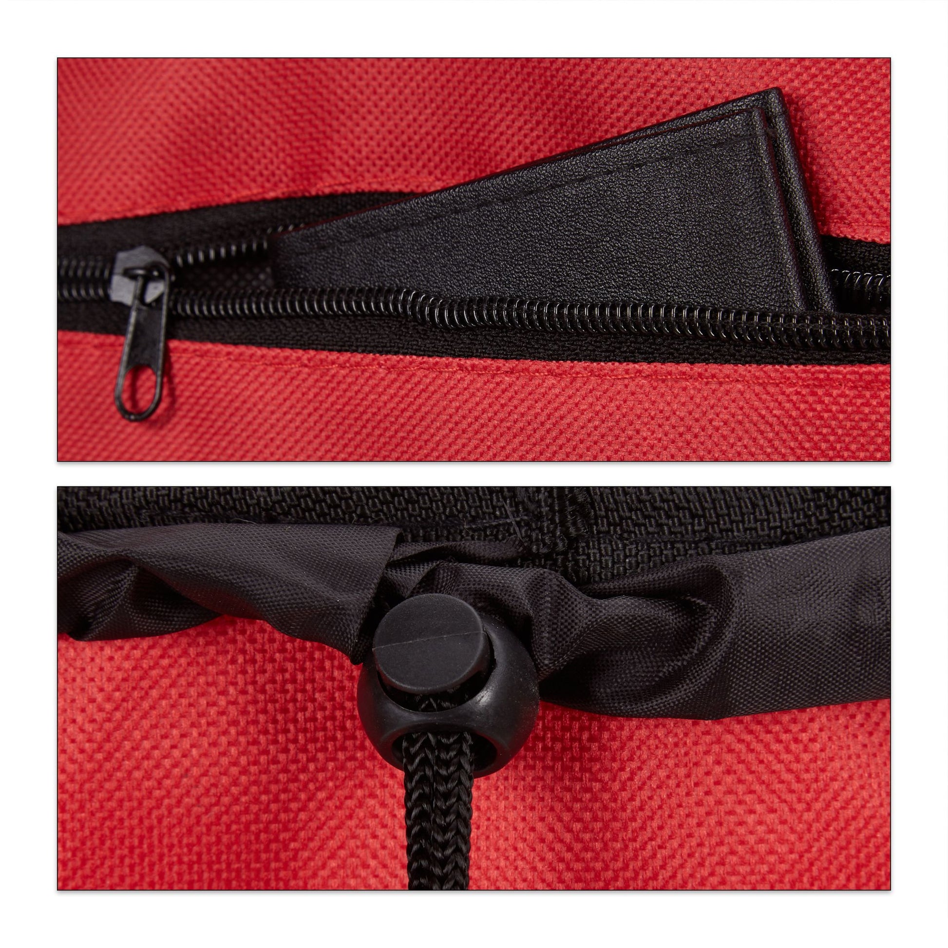 Einkaufstrolley klappbar Rot-Schwarz-Silber von Relaxdays