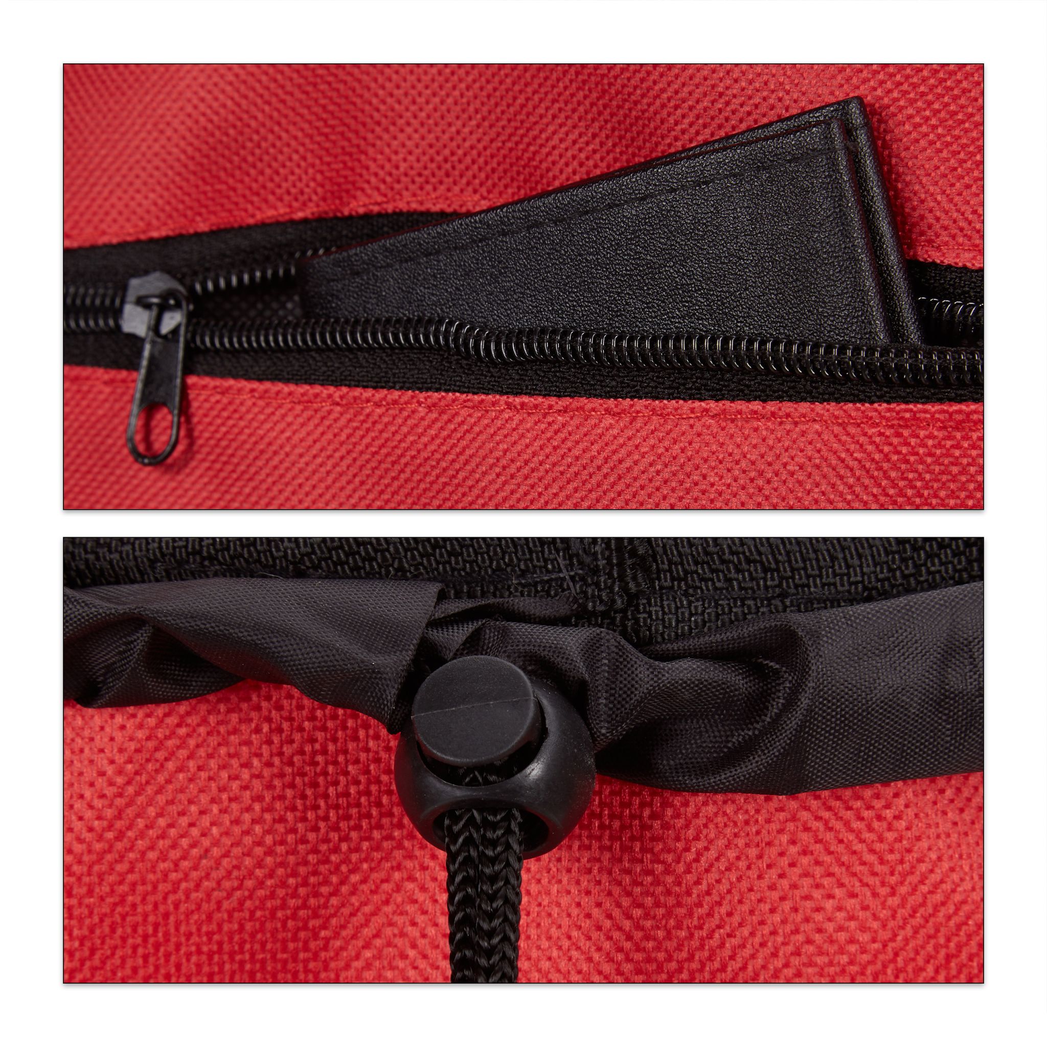 Einkaufstrolley klappbar Rot-Schwarz-Silber von Relaxdays