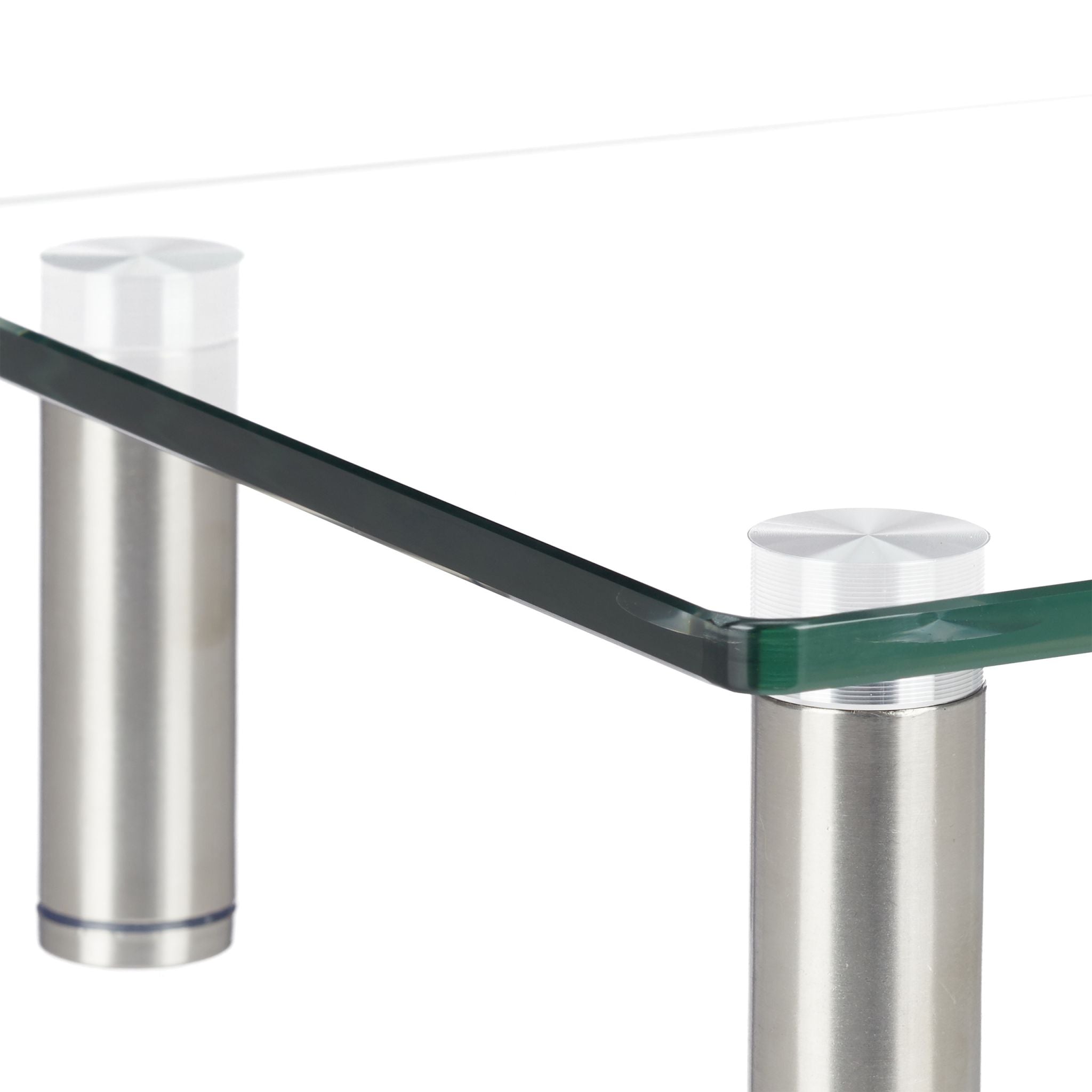Bildschirmständer Glas Silber-Transparent von Relaxdays