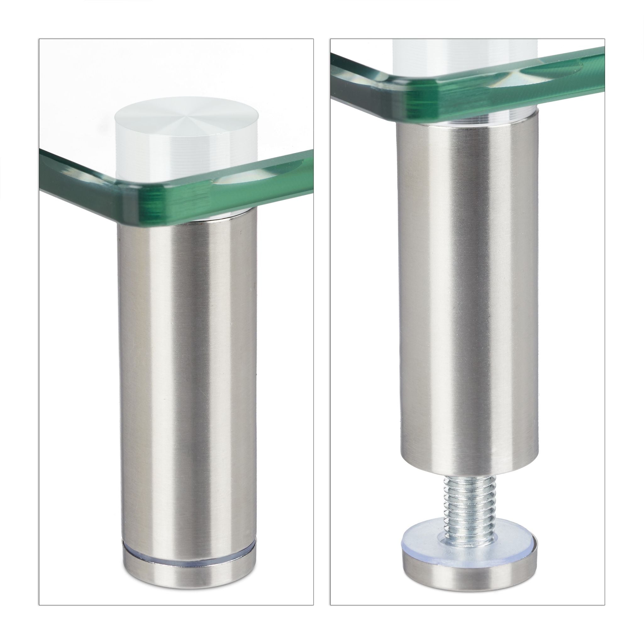 Bildschirmständer Glas Silber-Transparent von Relaxdays