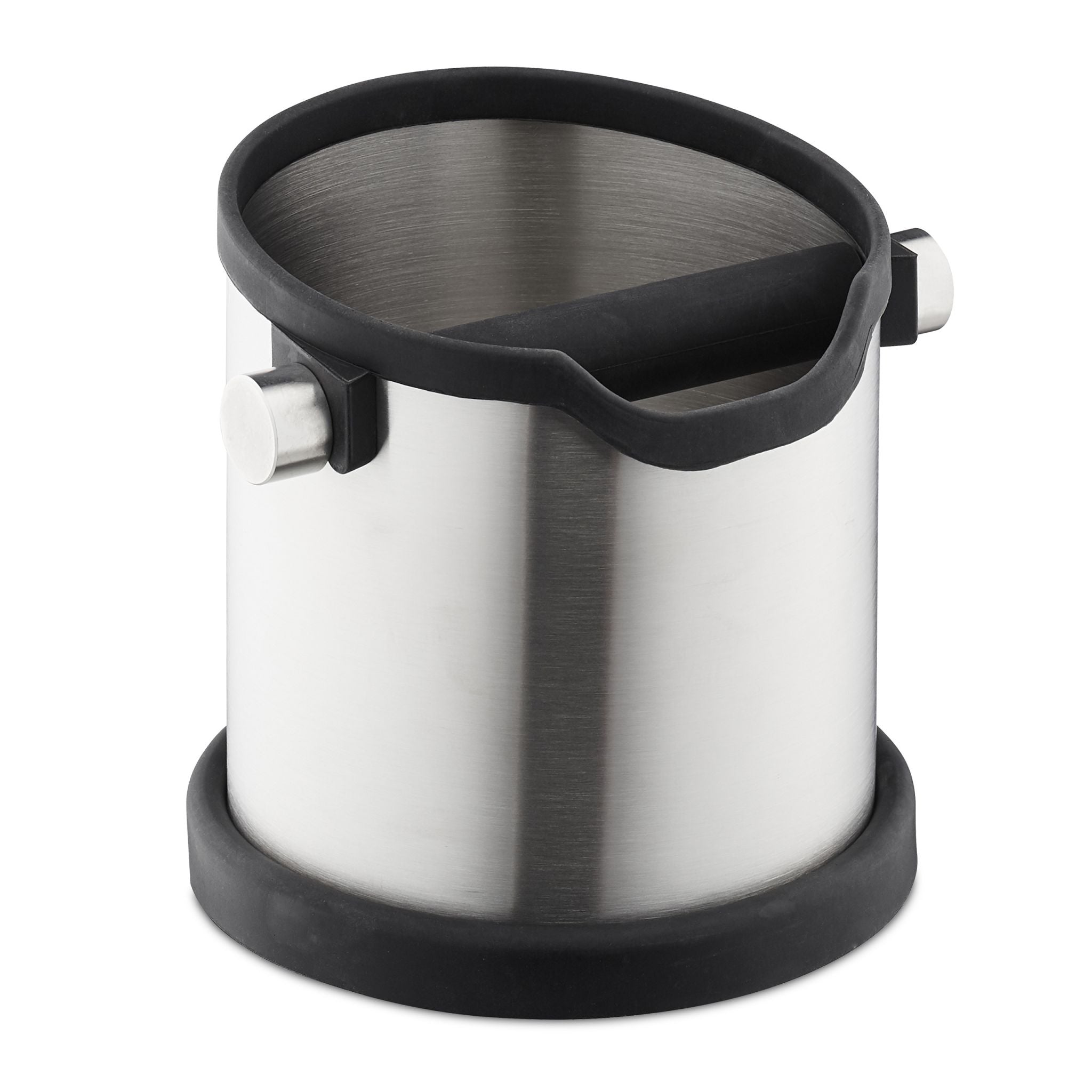 Abklopfbehälter für Kaffeesatz Schwarz-Silber von Relaxdays
