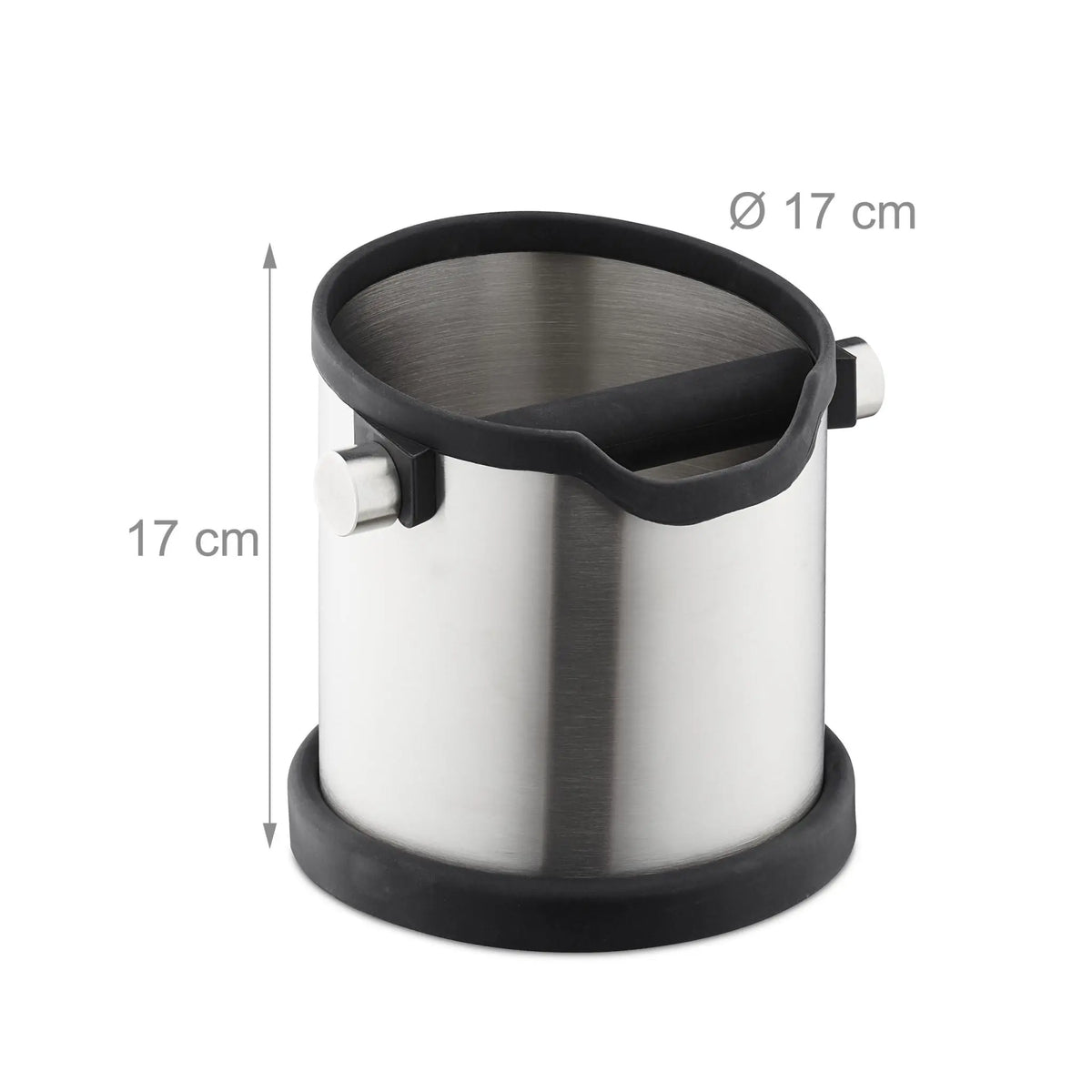 Abklopfbehälter für Kaffeesatz Schwarz-Silber von Relaxdays