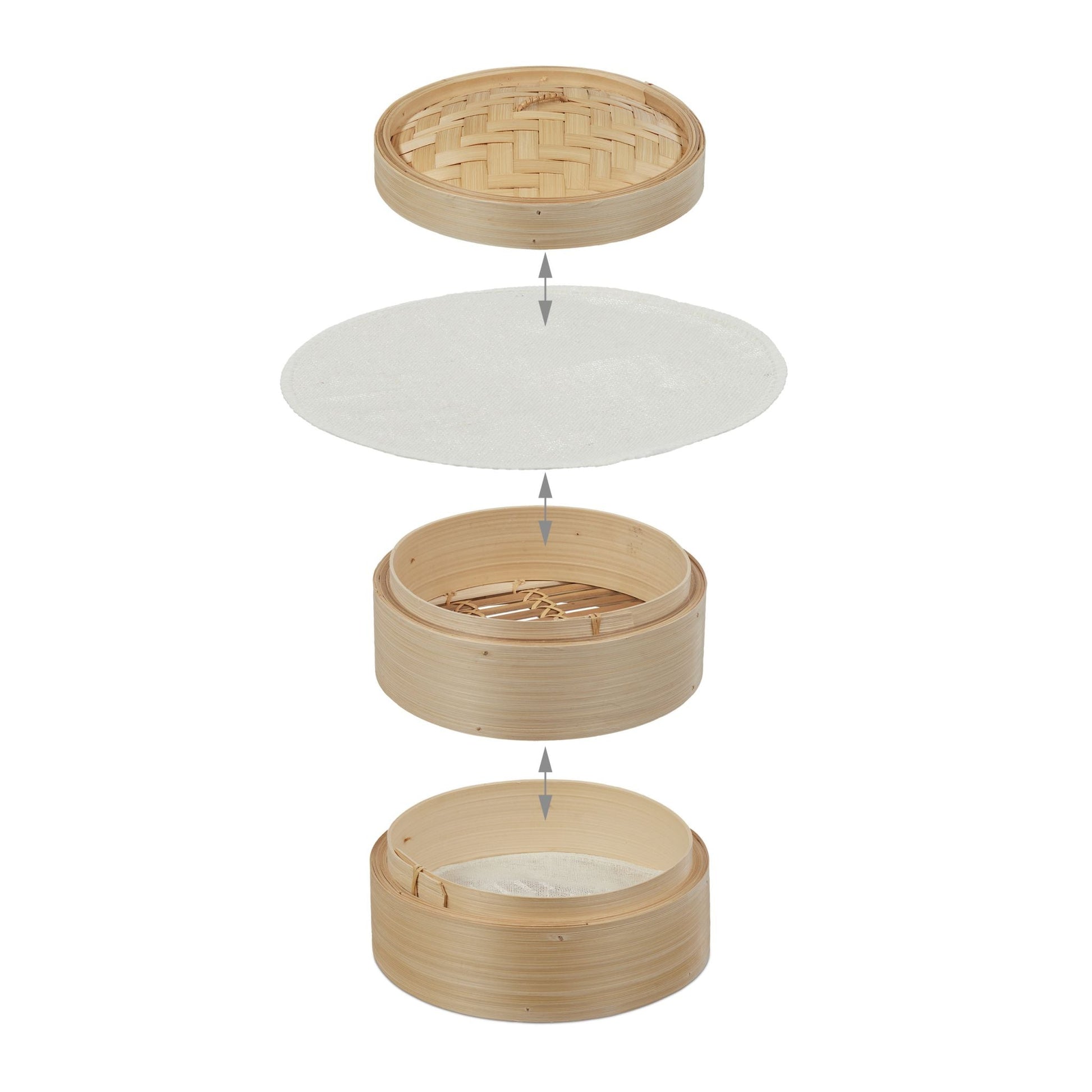 Dampfgarer Bambus 2 Etagen 20,5cm Hellbraun von Relaxdays
