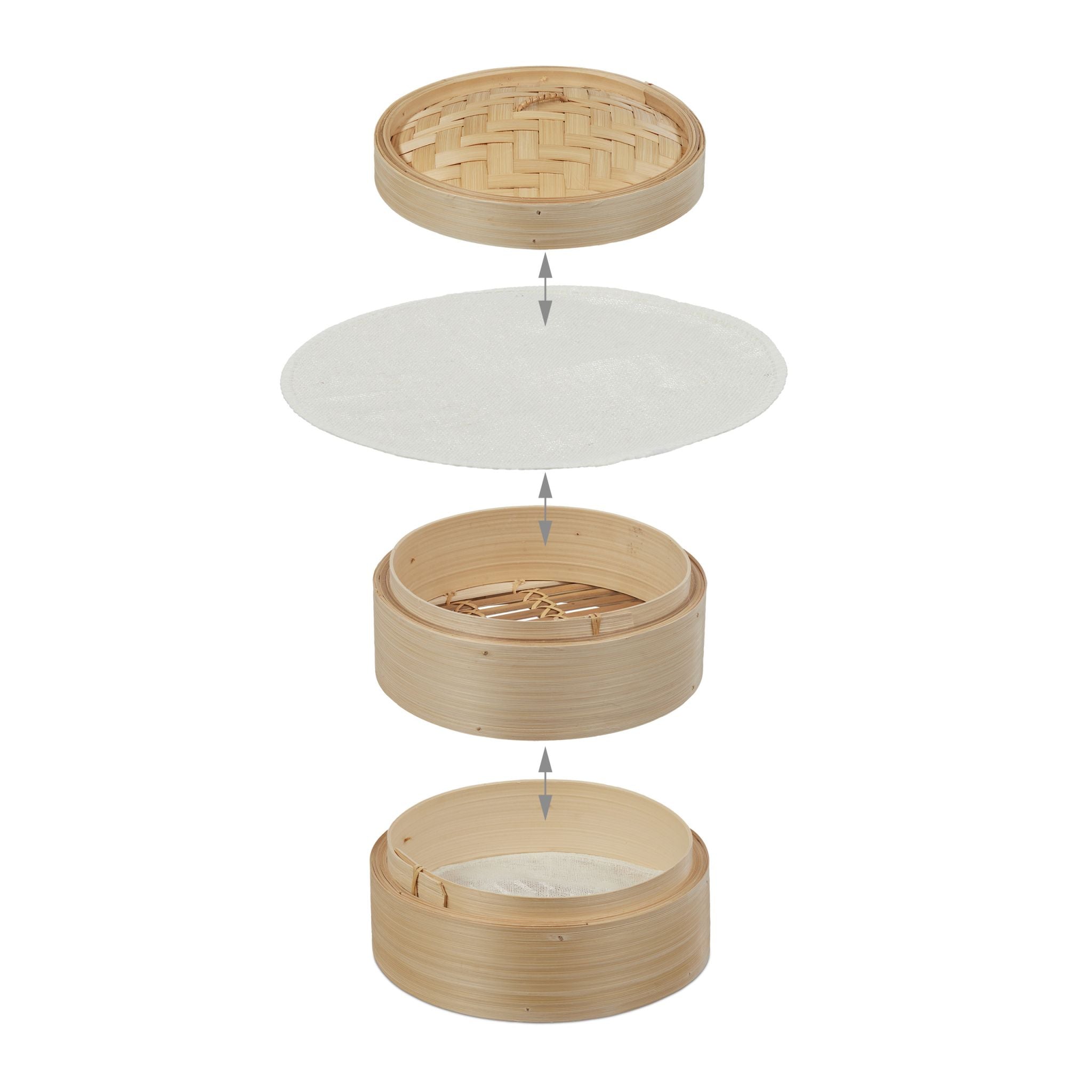 Dampfgarer Bambus 2 Etagen 20,5cm Hellbraun von Relaxdays