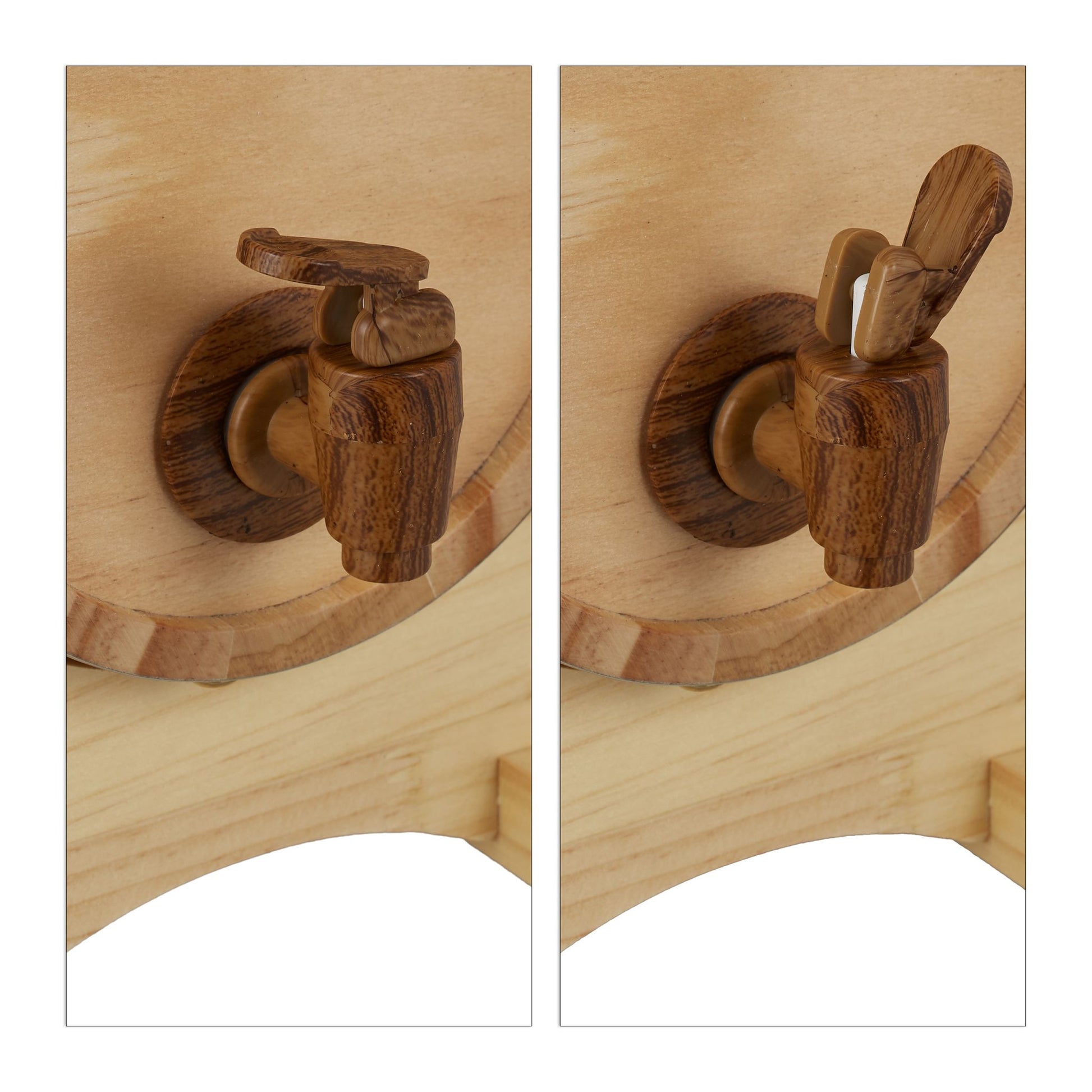 Holzfass 1,25L Dunkelbraun-Hellbraun von Relaxdays