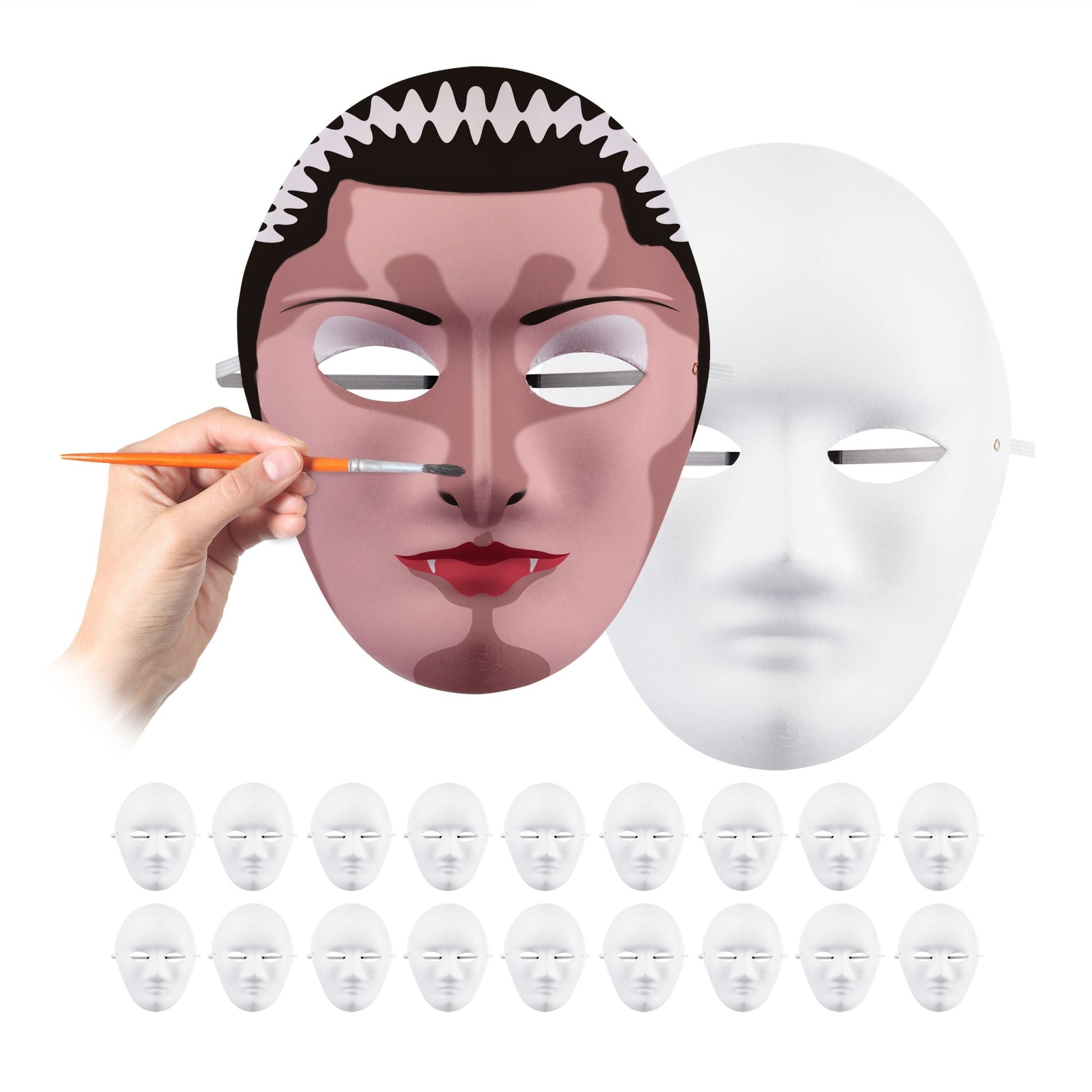 Maske weiss 20er-Set Weiss von Relaxdays