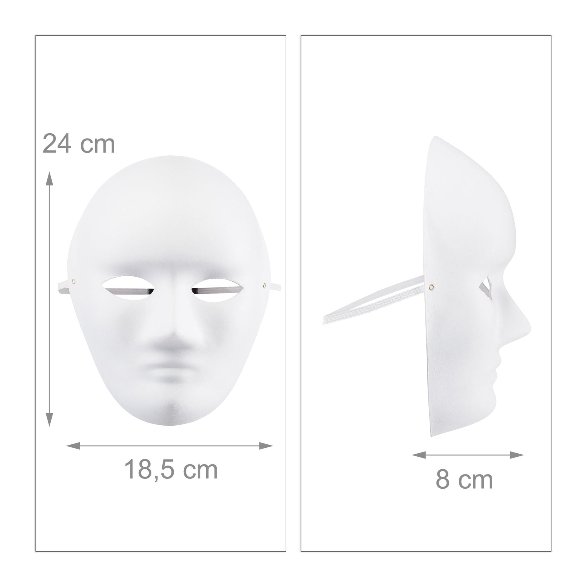 Maske weiss 20er-Set Weiss von Relaxdays
