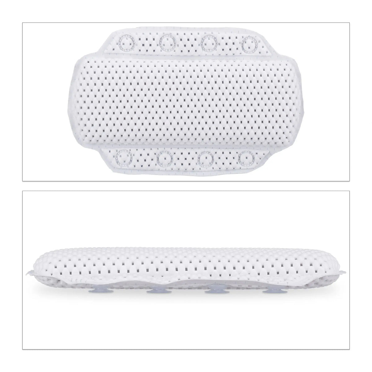 Badewannenkissen mit Saugnäpfen Weiss-Transparent von Relaxdays