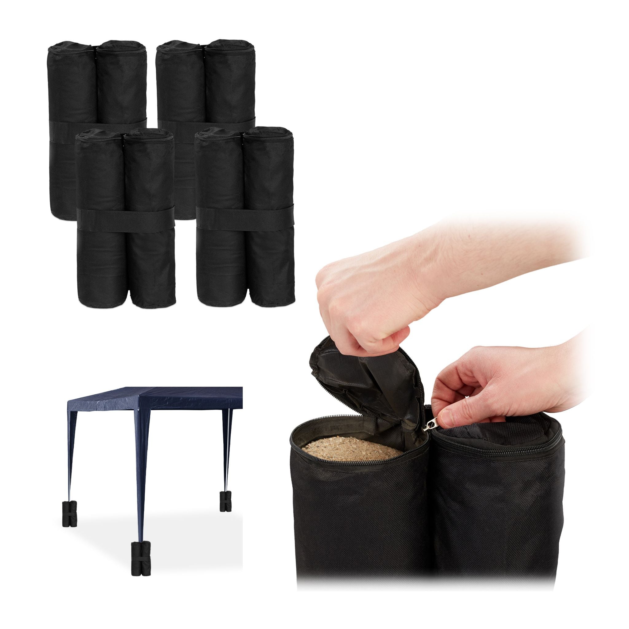 Pavillon Gewichte 4er-Set Schwarz von Relaxdays