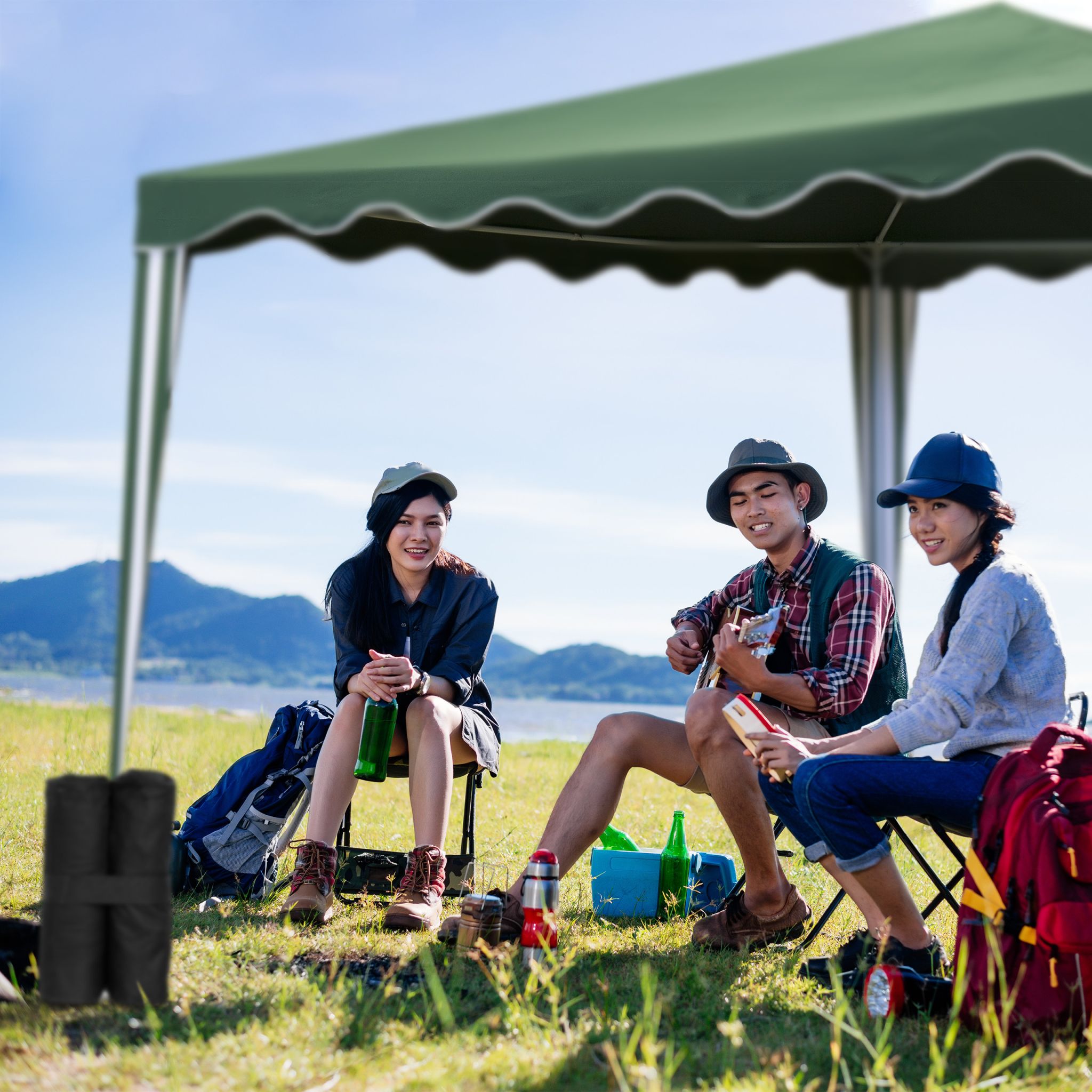 Pavillon Gewichte 4er-Set Schwarz von Relaxdays