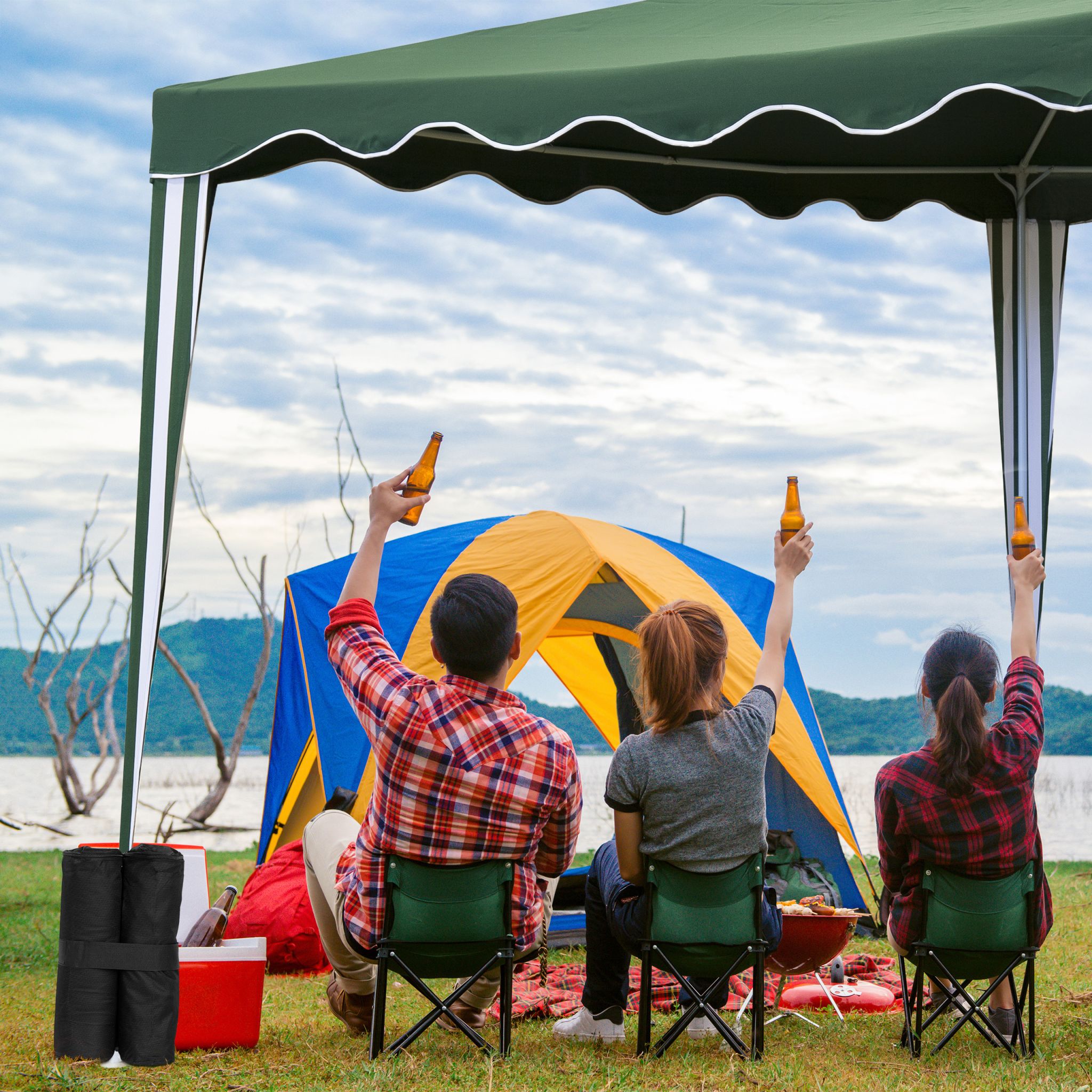 Pavillon Gewichte 4er-Set Schwarz von Relaxdays