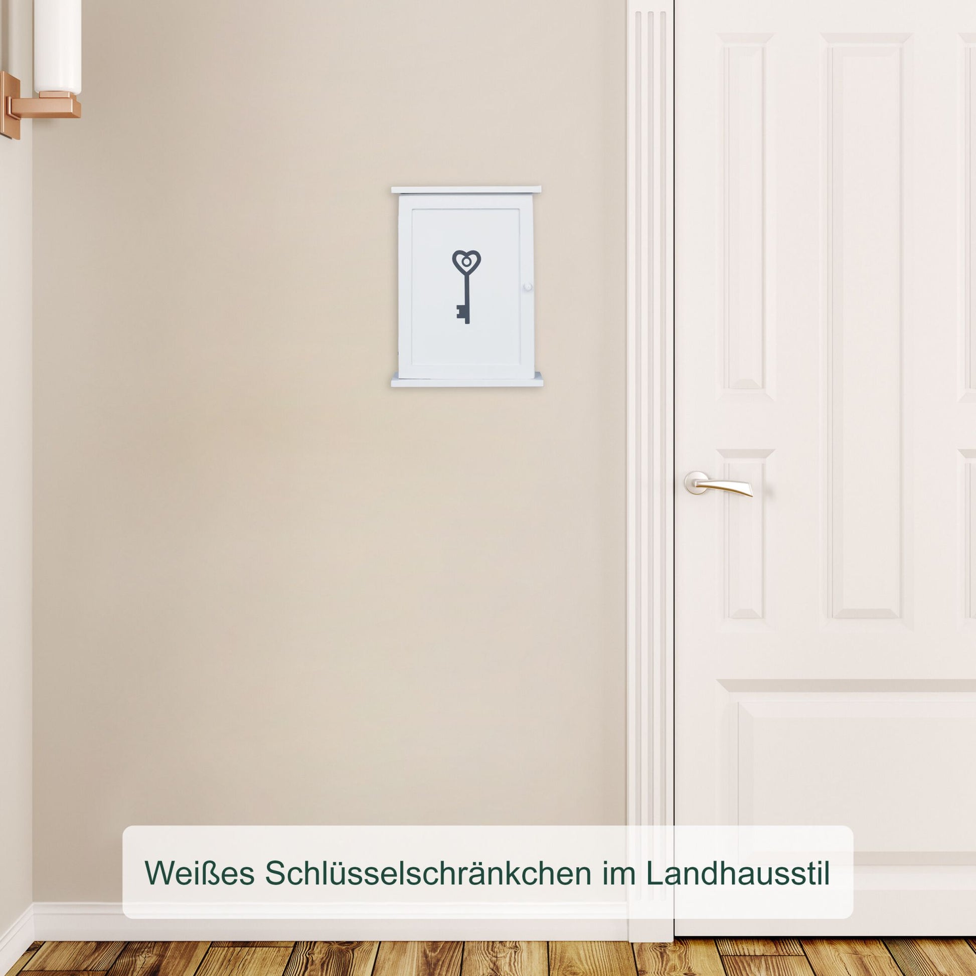 Schlüsselkasten Holz mit Motiv Weiss-Grau von Relaxdays