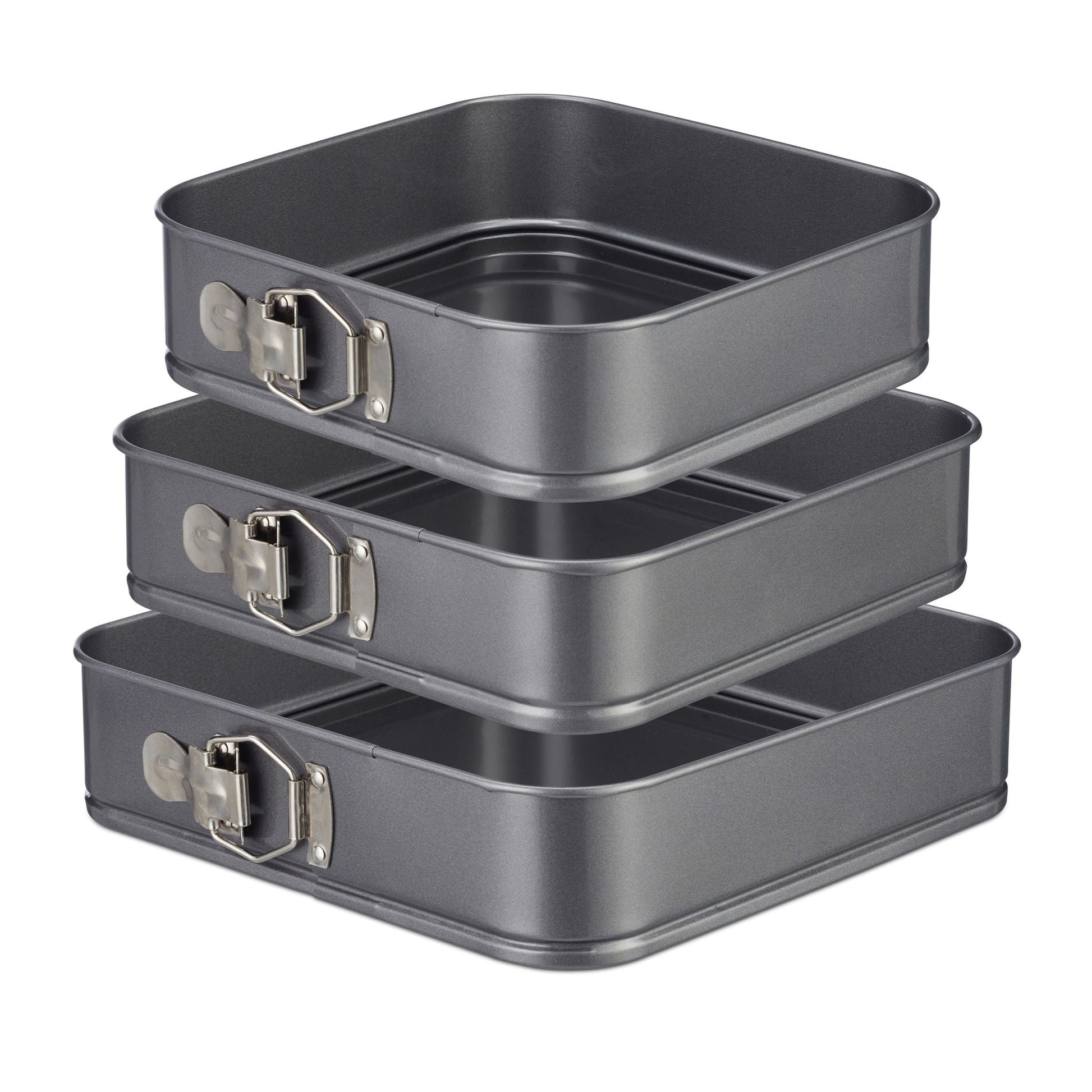 Quadratische Springform 3er-Set Anthrazit von Relaxdays